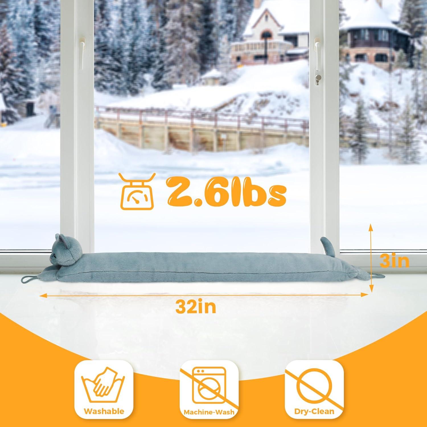 Tapón para Corrientes de Aire NABOWAN Gato 81 cm Gris