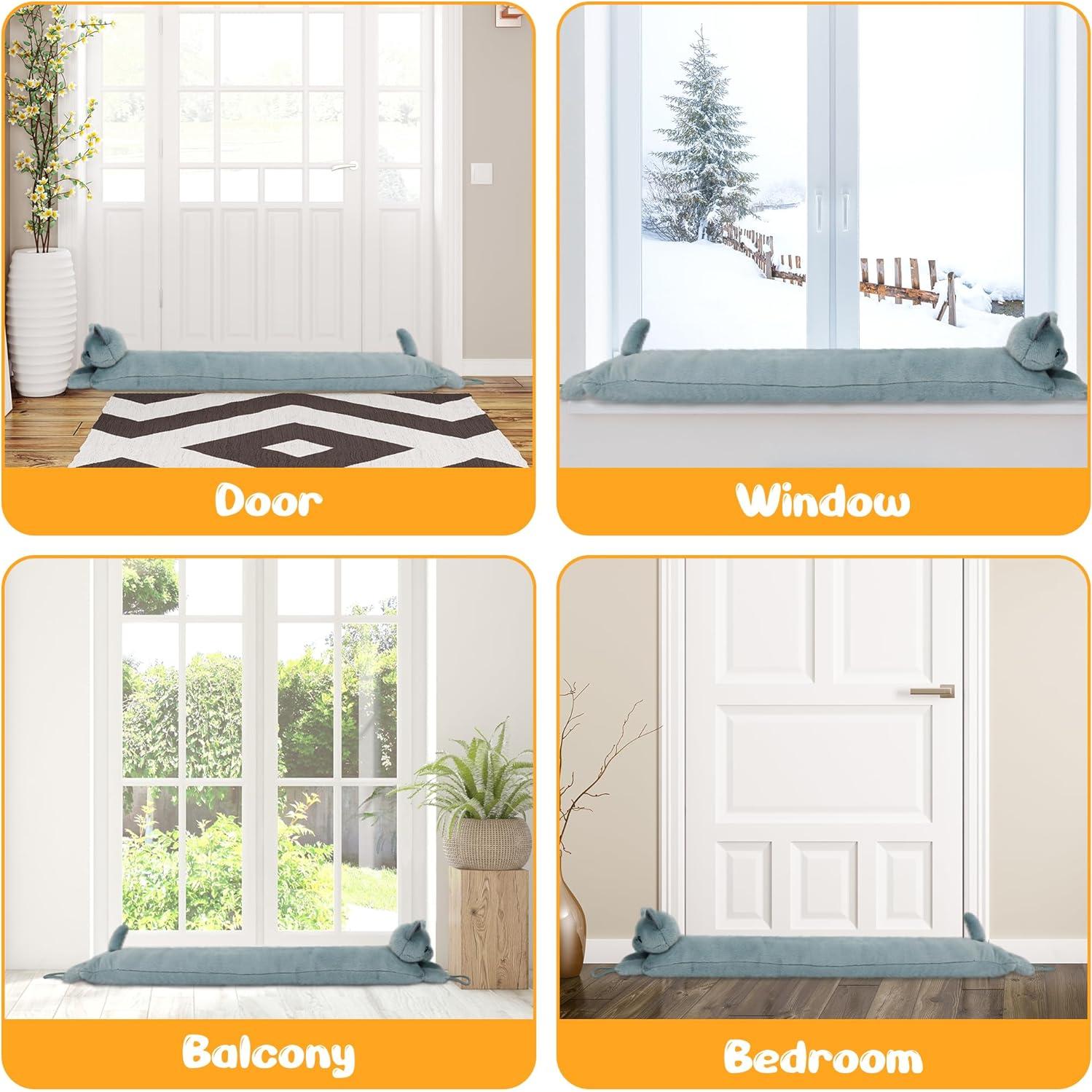 Tapón para Corrientes de Aire NABOWAN Gato 81 cm Gris