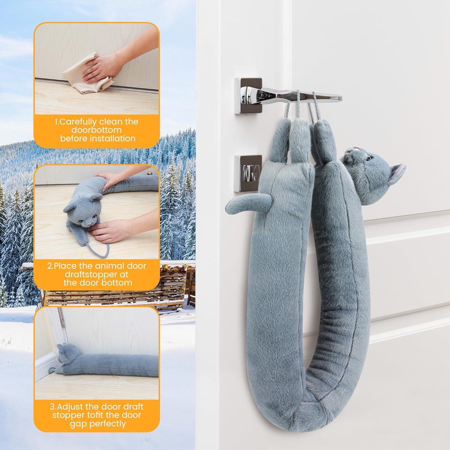 Tapón para Corrientes de Aire NABOWAN Gato 81 cm Gris