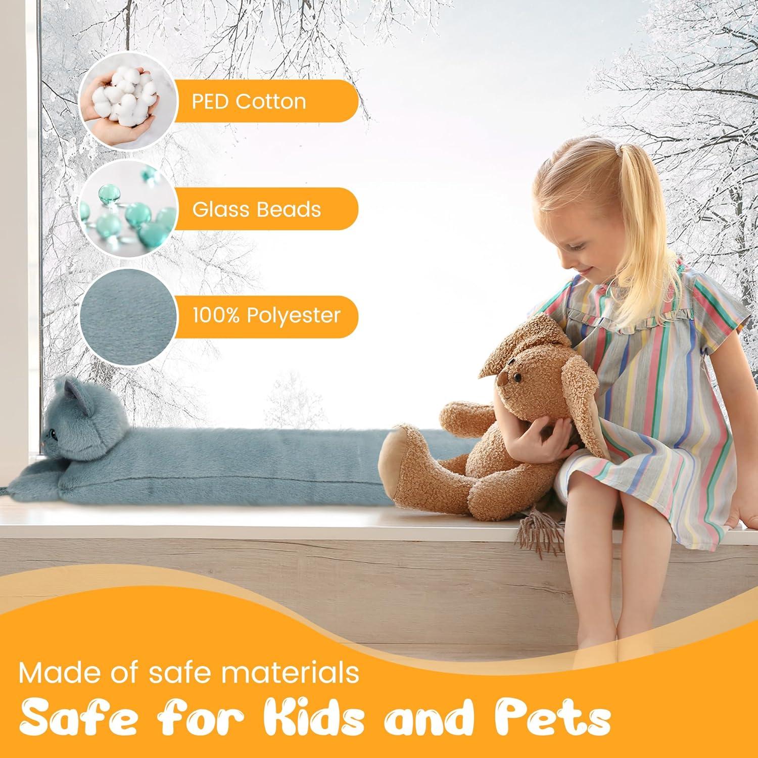 Tapón para Corrientes de Aire NABOWAN Gato 81 cm Gris