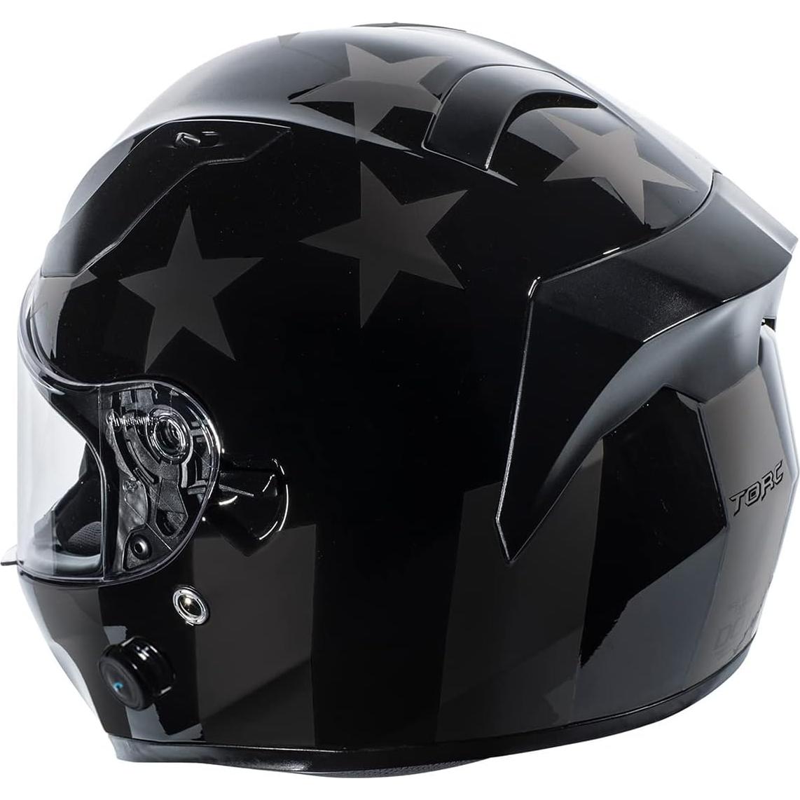 Casco Bluetooth TORC T15B Negro Brillante para Motocicleta