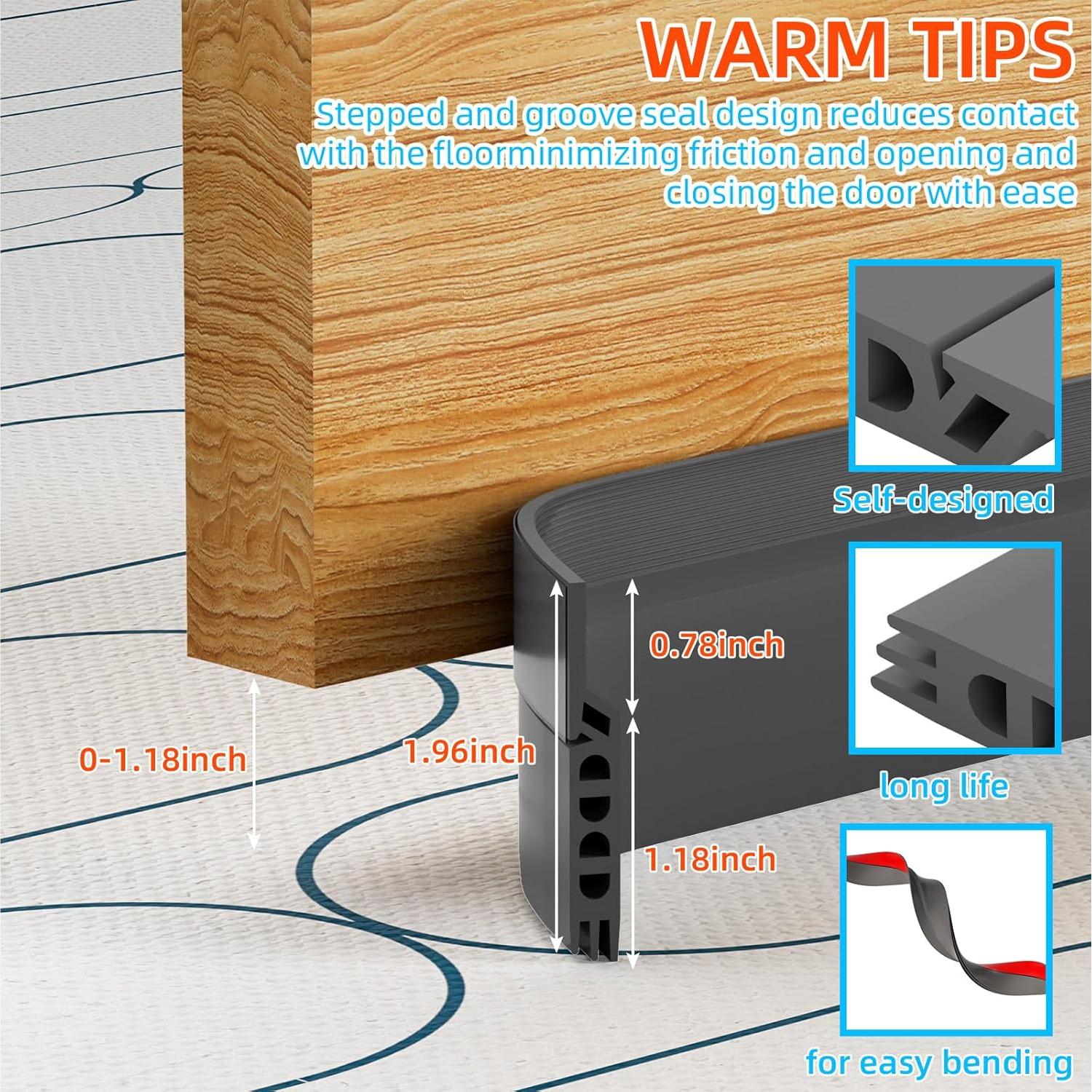 Tapón para Corrientes de Aire Cyzarize 99cm Gris - Sellado Puerta