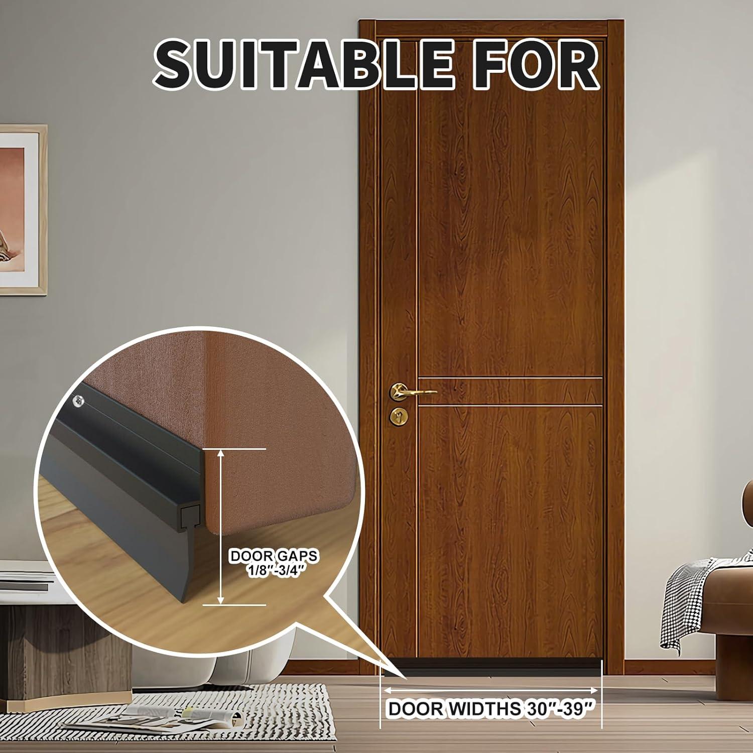 Burlete Cortable para Puertas YYGCL 99 cm Negro - 2 Unidades