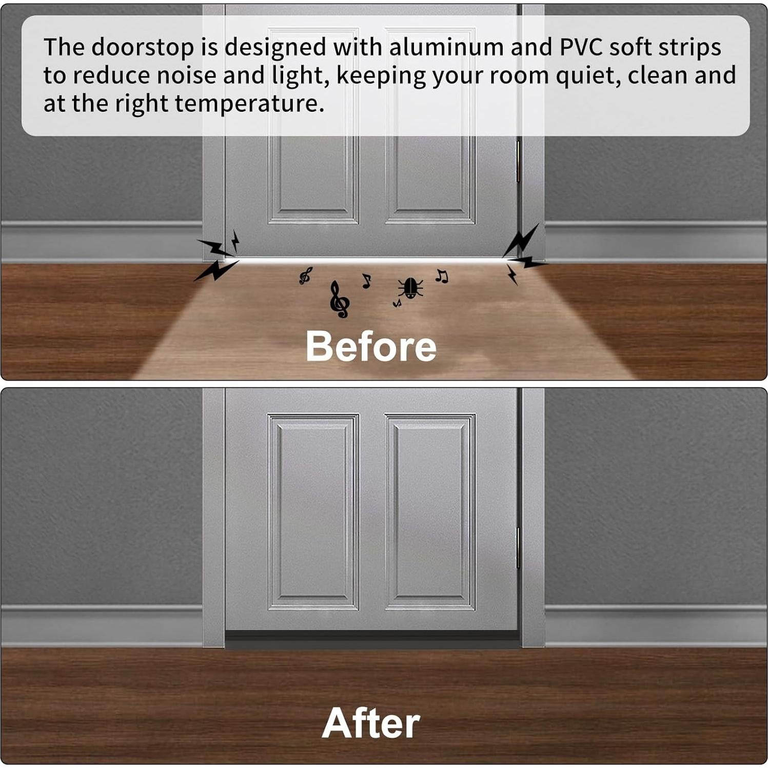 Burlete Cortable para Puertas YYGCL 99 cm Negro - 2 Unidades