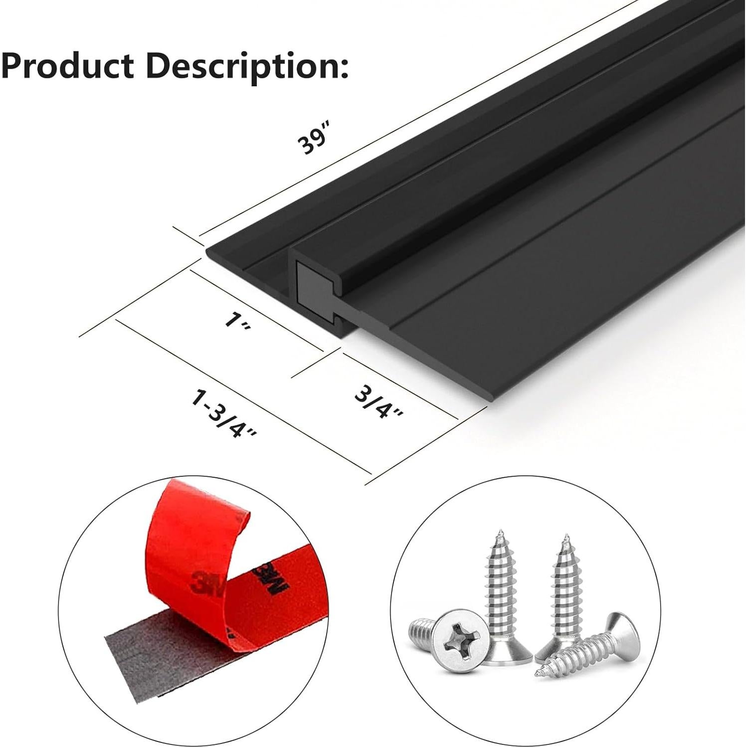 Burlete Cortable para Puertas YYGCL 99 cm Negro - 2 Unidades