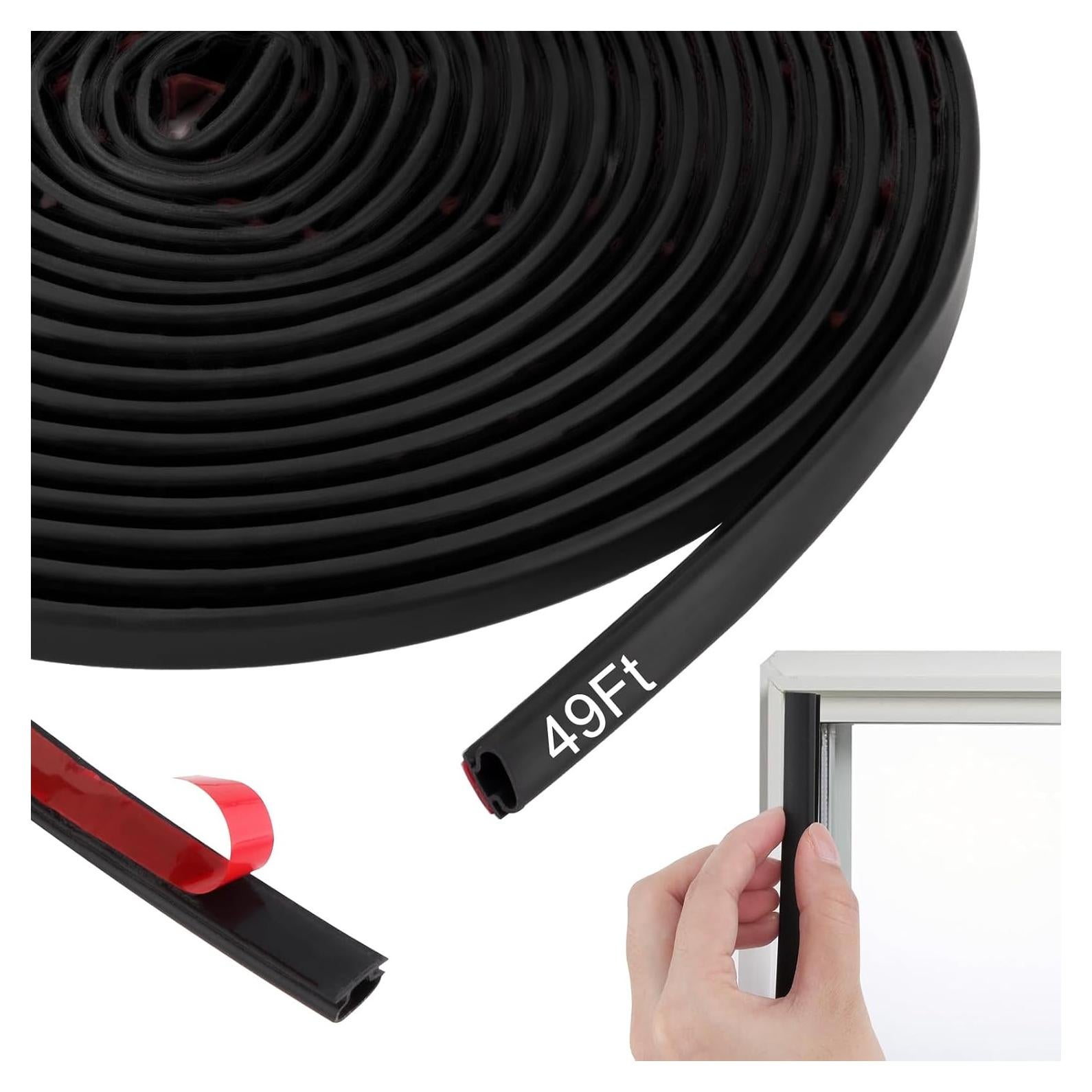 Tira de Sellado para Puerta Astrallgn 7.92m Goma Negra