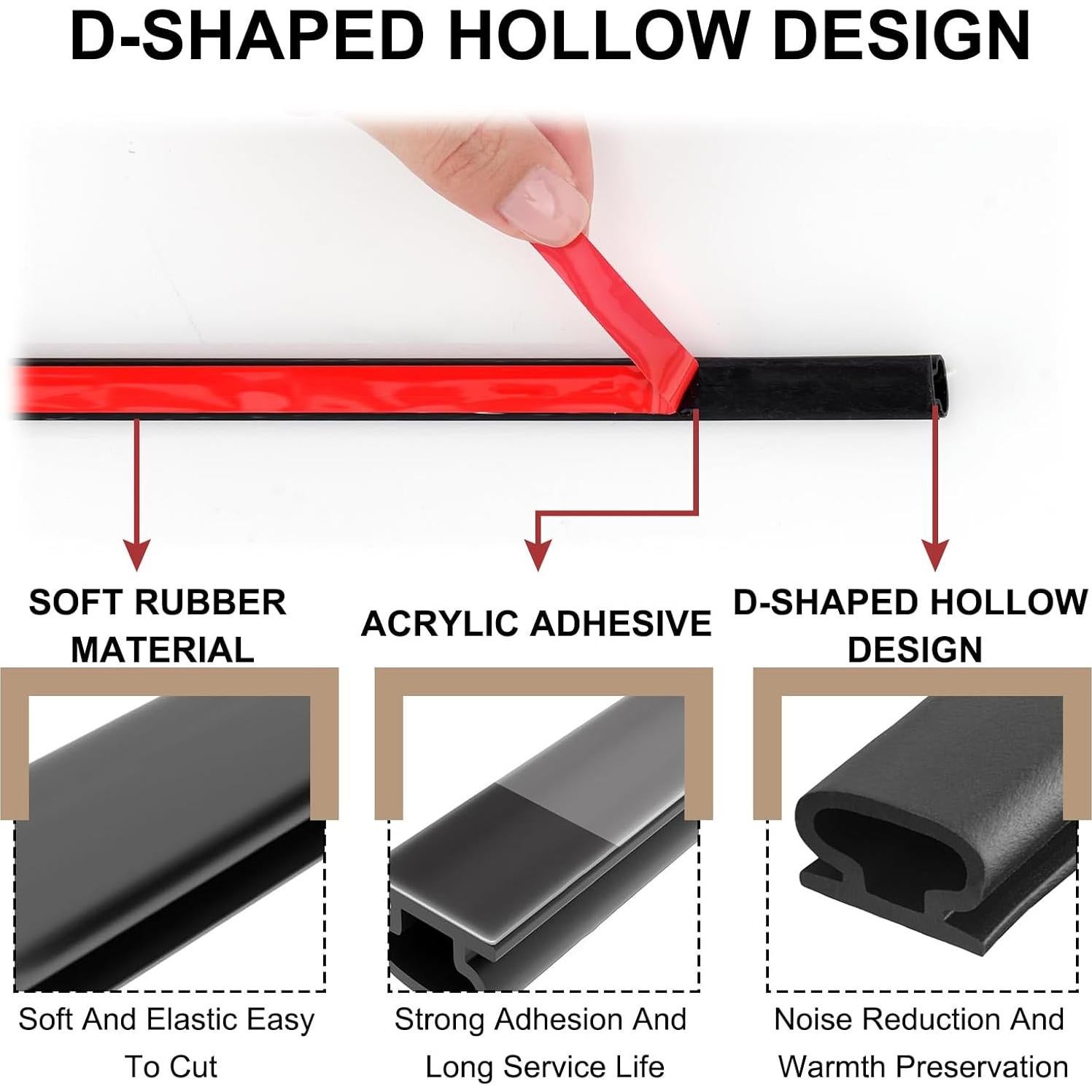 Tira de Sellado para Puerta Astrallgn 7.92m Goma Negra