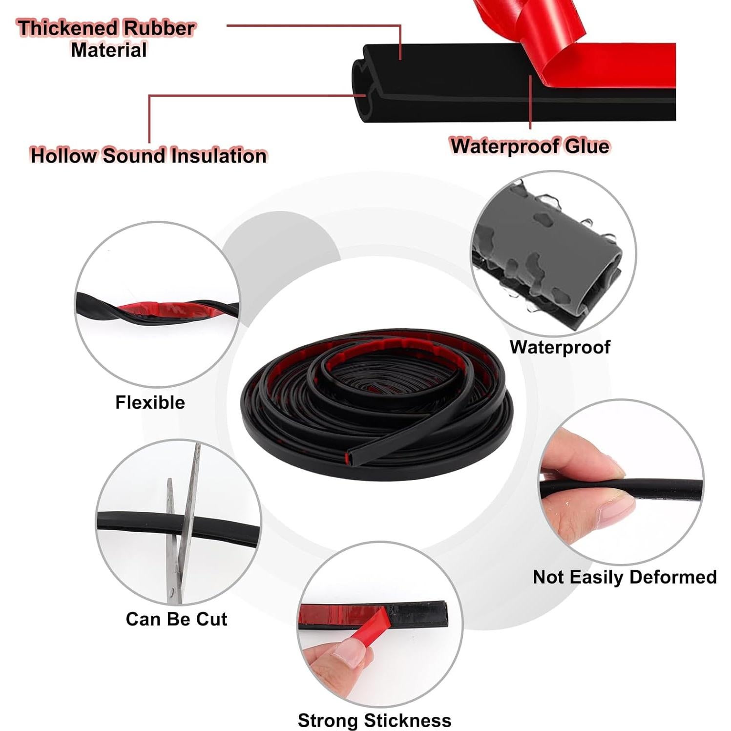 Tira de Sellado para Puerta Astrallgn 7.92m Goma Negra