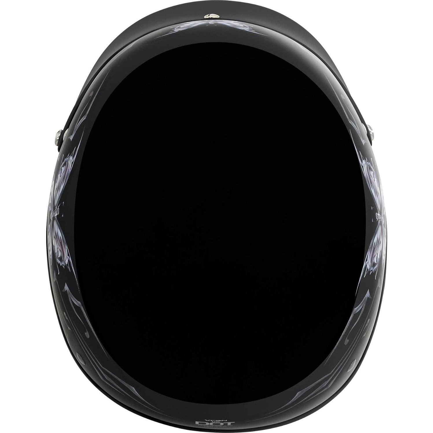 Casco de Moto VCAN Cruiser Mariposa Negra Brillante X-Pequeño