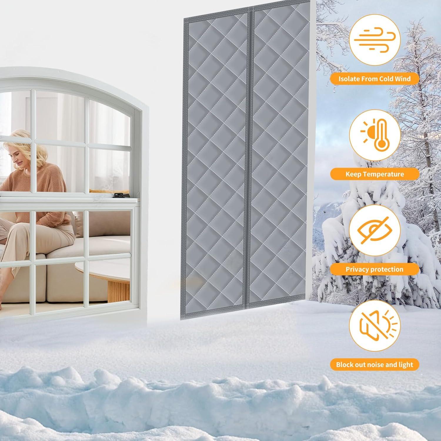 Cortina de Puerta Térmica Aislante Magnética GEWOSI 96.5x208.3cm