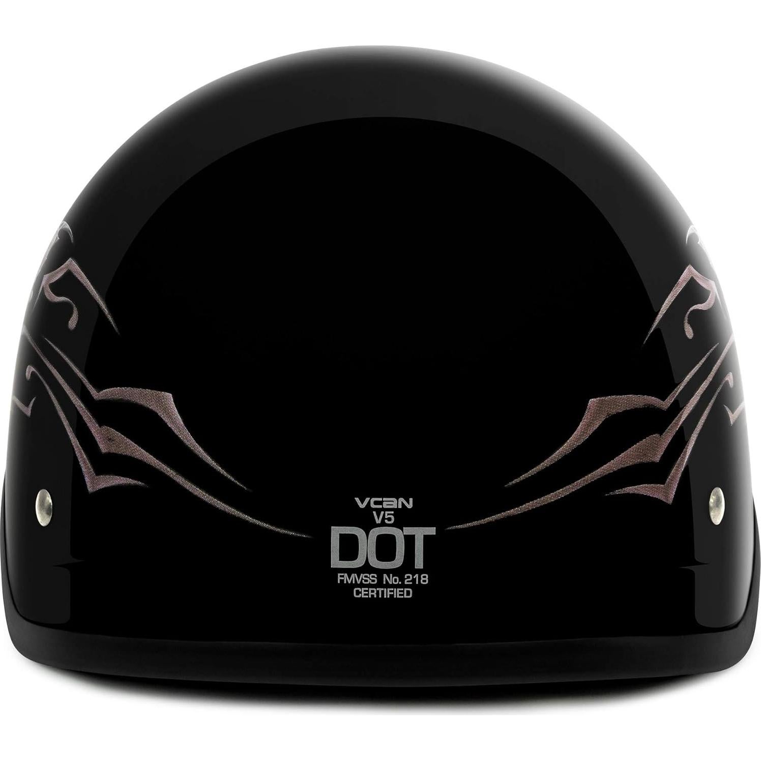 Casco VCAN Cruiser V515BF21 Mariposa Negro Brillante