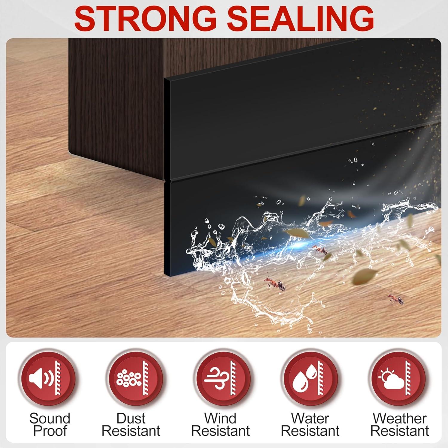 Tira de Aislamiento MYFAMIREA 6.1m Silicona Negra para Puertas