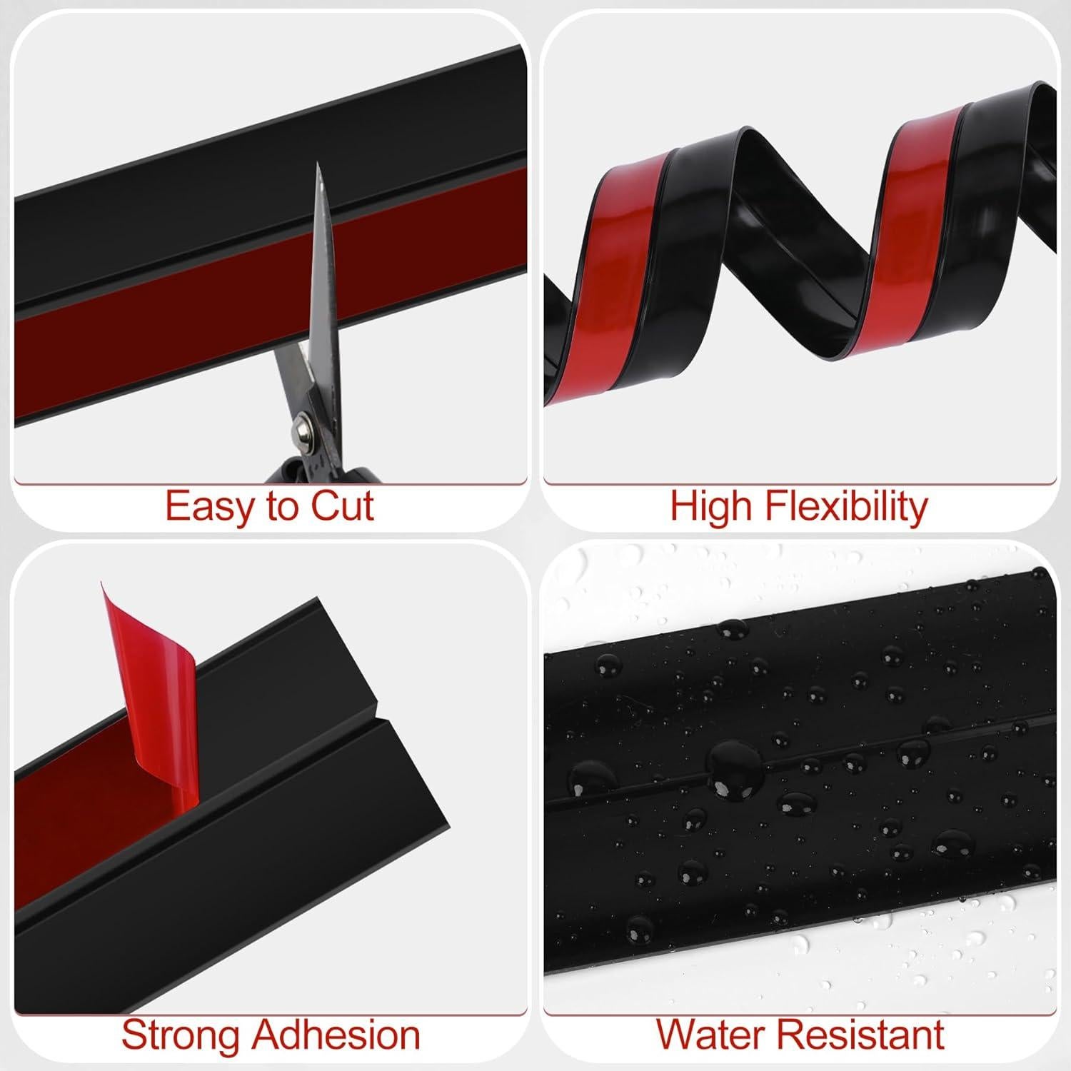 Tira de Aislamiento MYFAMIREA 6.1m Silicona Negra para Puertas