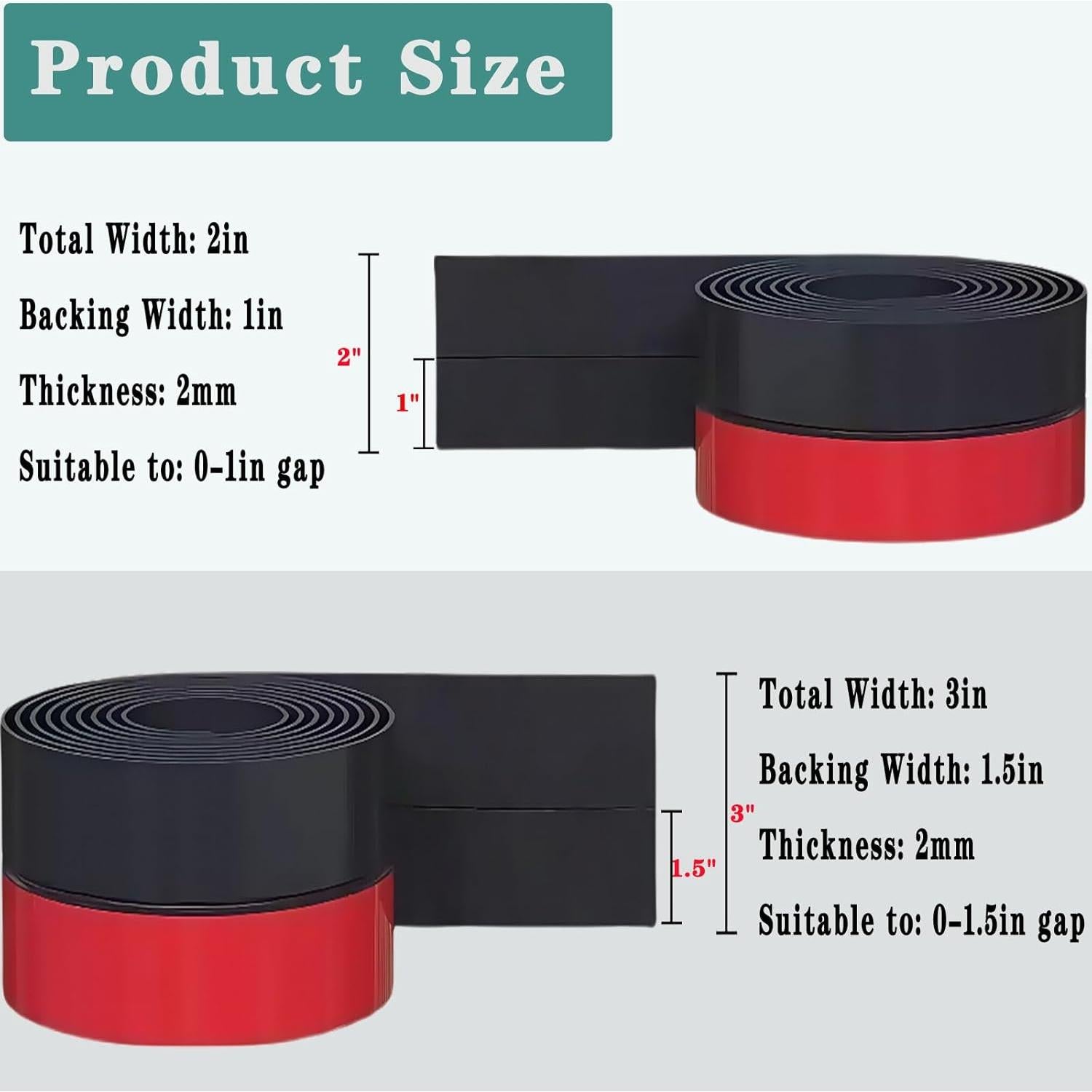 Sello de Puerta WEZKYLCG con Burlete de Silicona 5.08 cm x 6.1 m