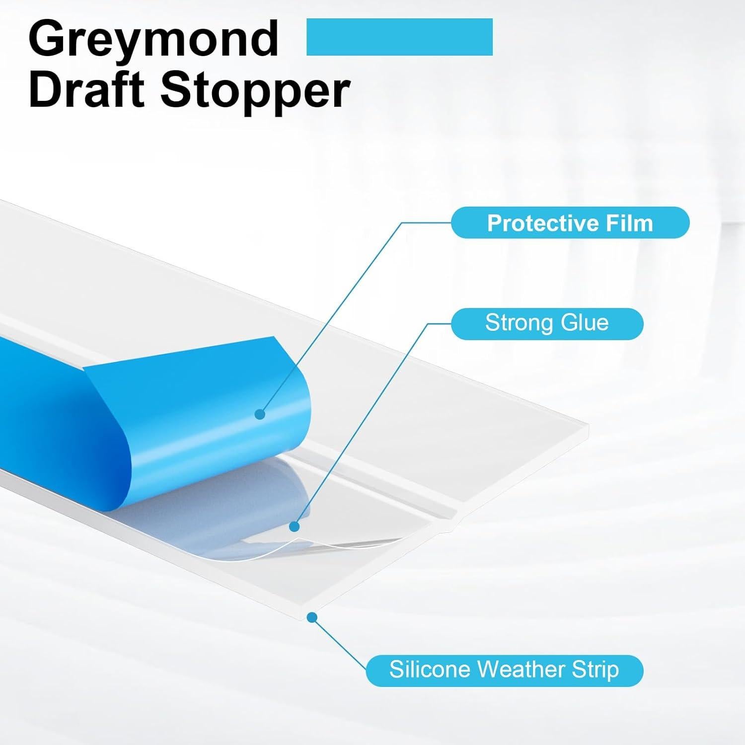 Tira de sellado de puerta de silicona Greymond 6.1m x 5cm