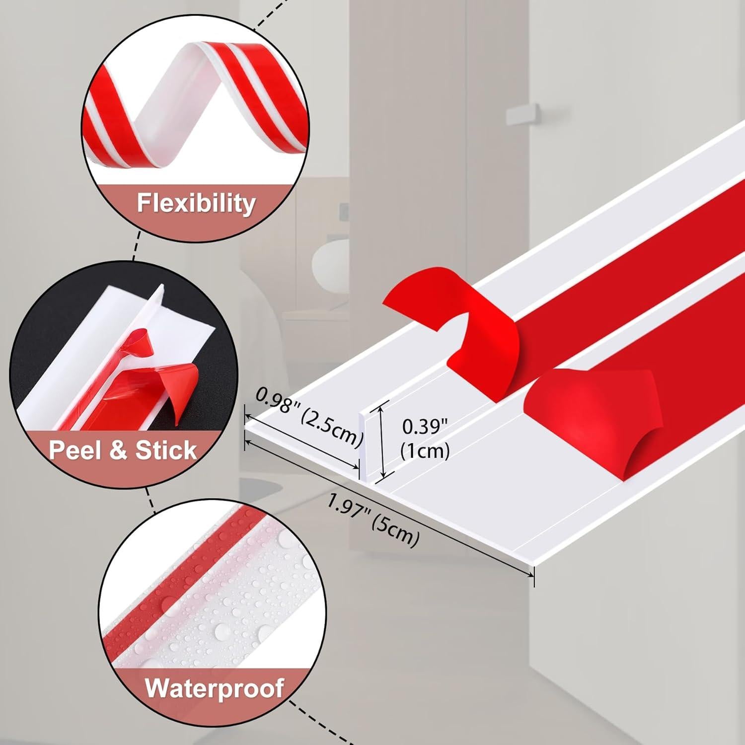 Tapón de Corrientes de Aire Lunghaa 122 cm Blanco Autoadhesivo
