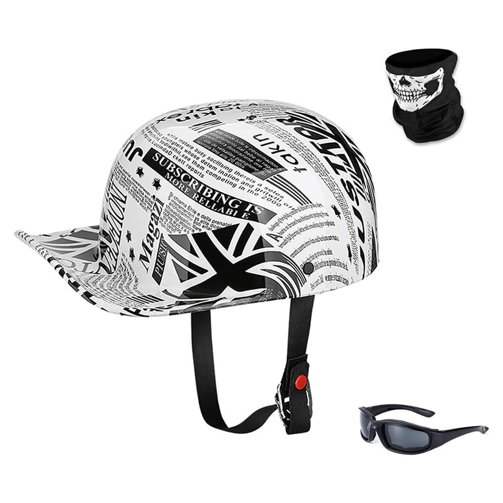 Casco de motocicleta Woljay K1 retro unisex azul medio