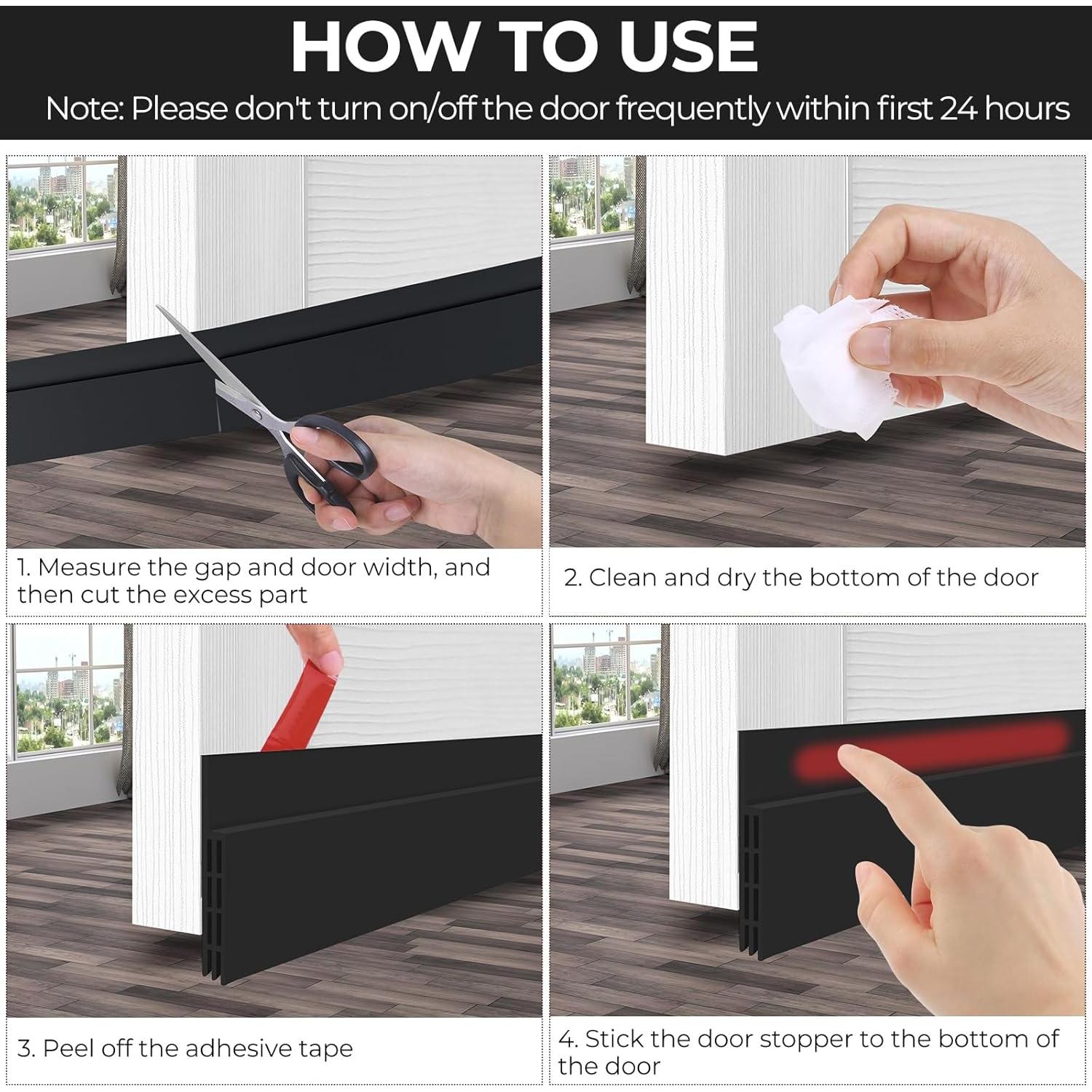 Tapón de Corrientes de Aire Ohuhu 99 cm x 5 cm Negro Silicona