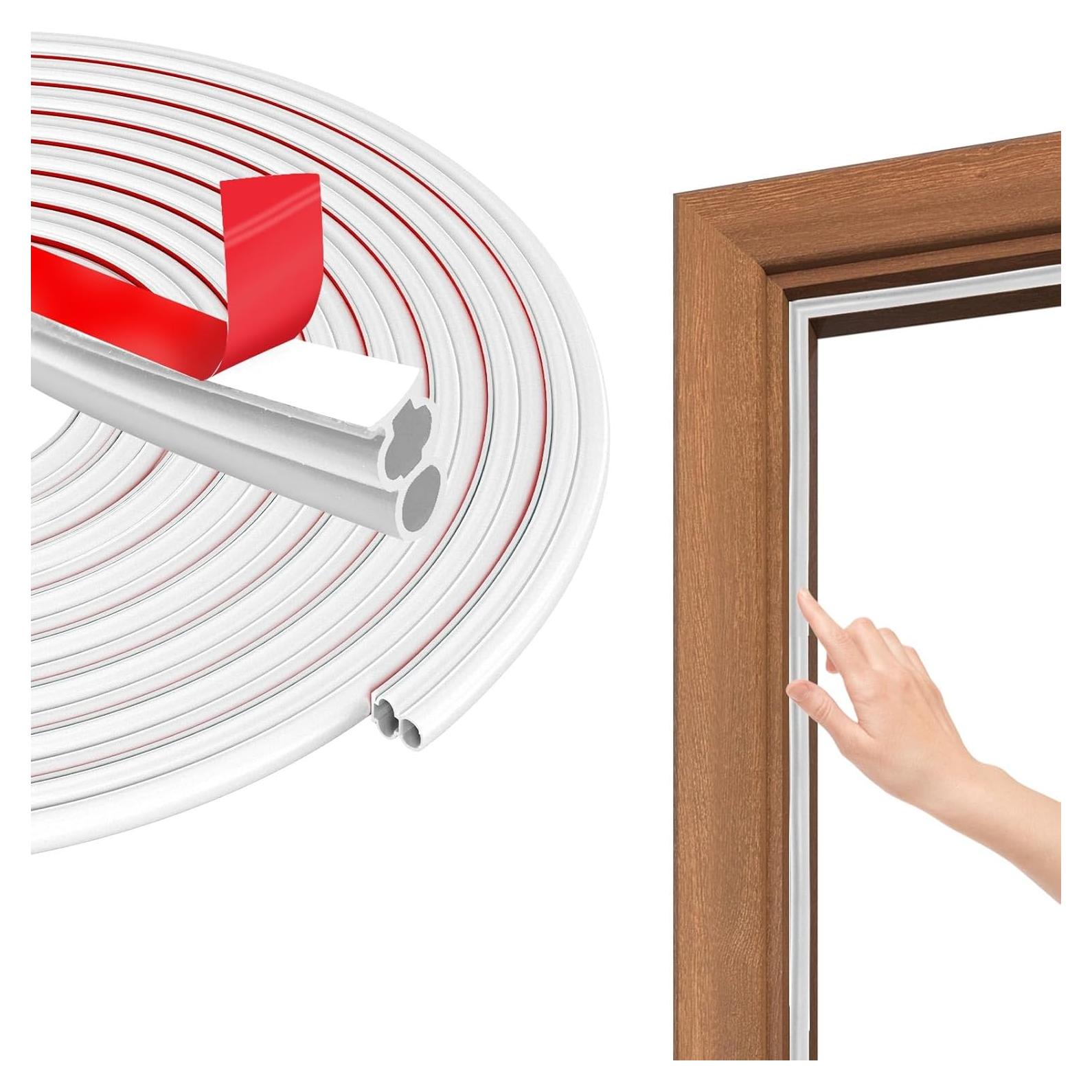 Burlete Autoadhesivo ZWZIOO 12m Blanco para Puertas y Ventanas