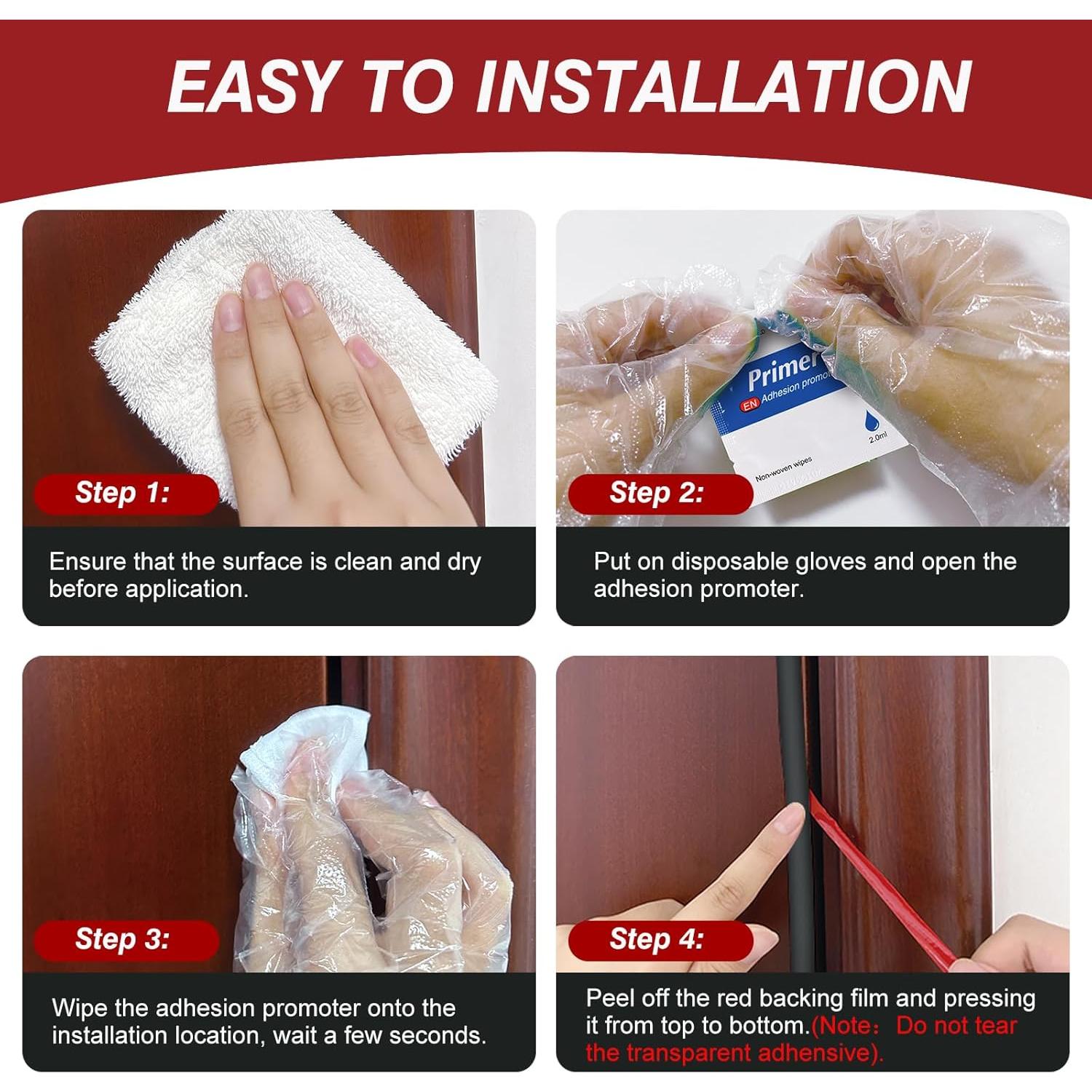 Burlete Autoadhesivo ZWZIOO 12m Blanco para Puertas y Ventanas