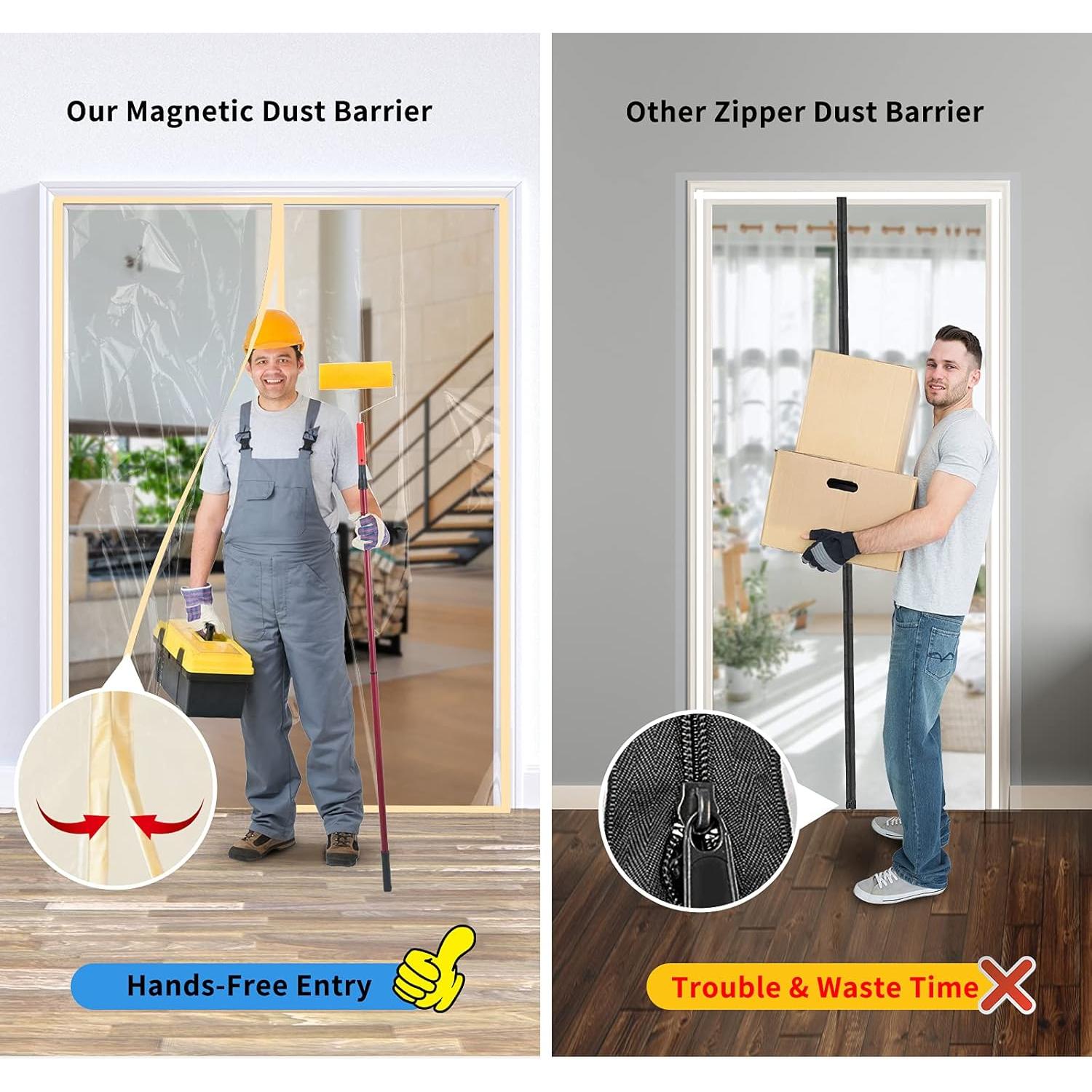 Kit de Puerta Barrera de Polvo Magnético 1.52m x 2.59m