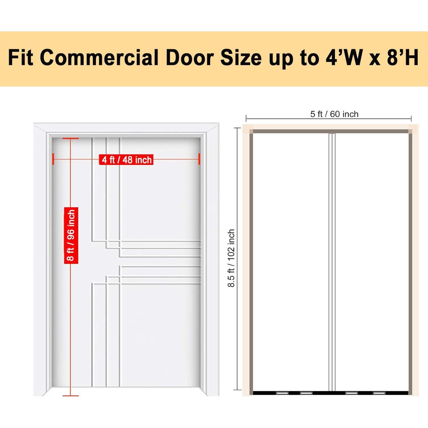 Kit de Puerta Barrera de Polvo Magnético 1.52m x 2.59m
