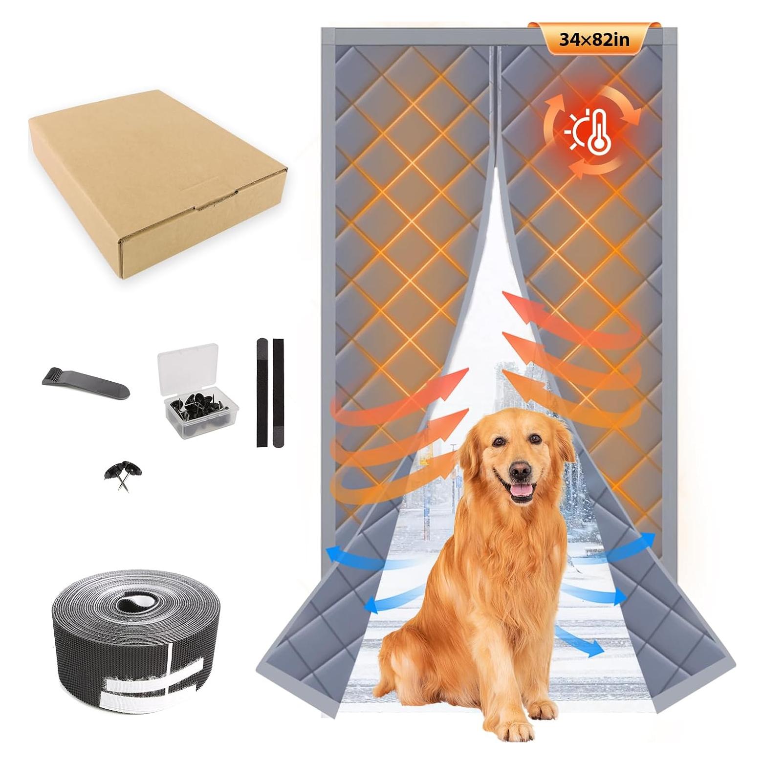 Cortina Térmica Aislante ZEIWEO para Puerta 80x203 cm Gris