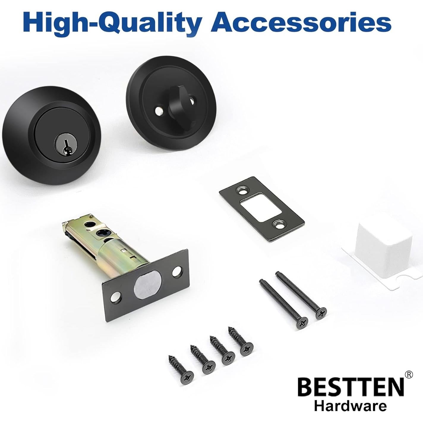 Cerrojo de Cilindro Único BESTTEN Negro Mate 5 Pines