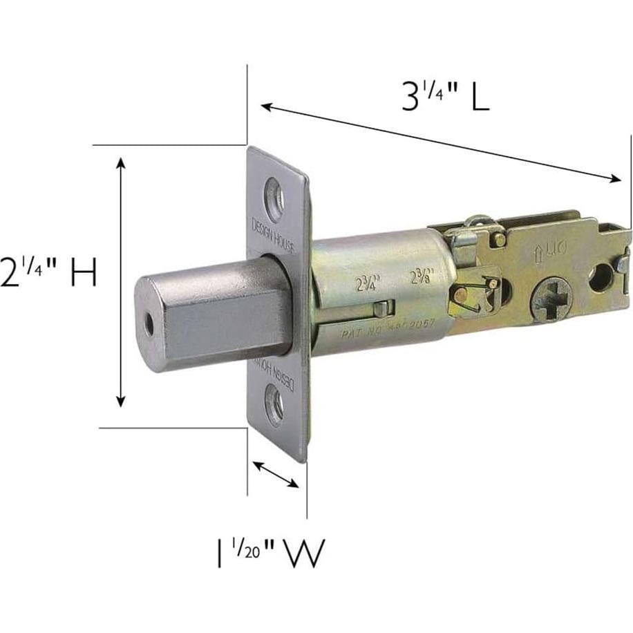 Cerrojo de Reemplazo Design House 790758 Níquel Satinado 2 Vías
