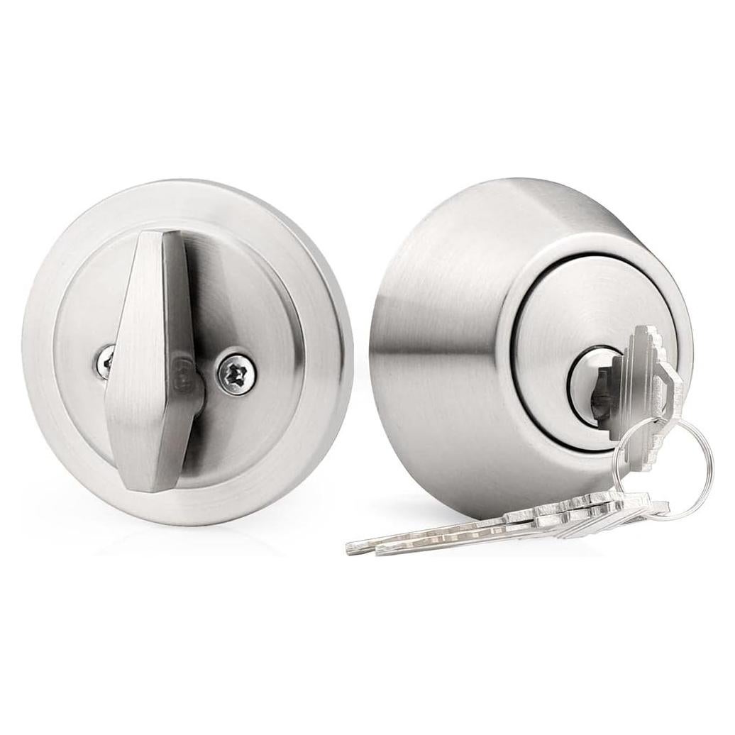 Cerradura Muerta Probrico Cilindro Único Níquel Cepillado