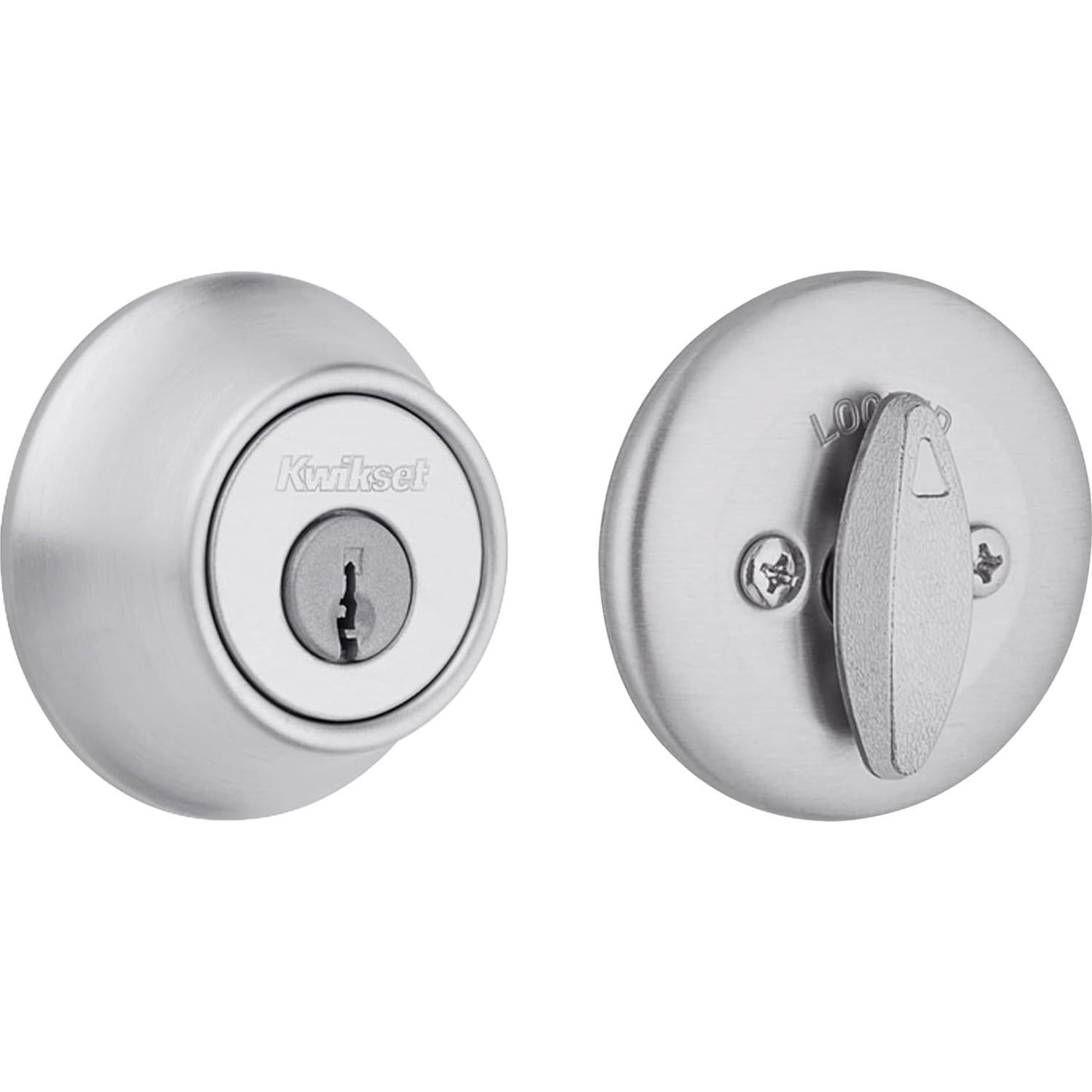 Cerradura de Pestillo Kwikset 660 Cromo Satinado Cilindro Simple