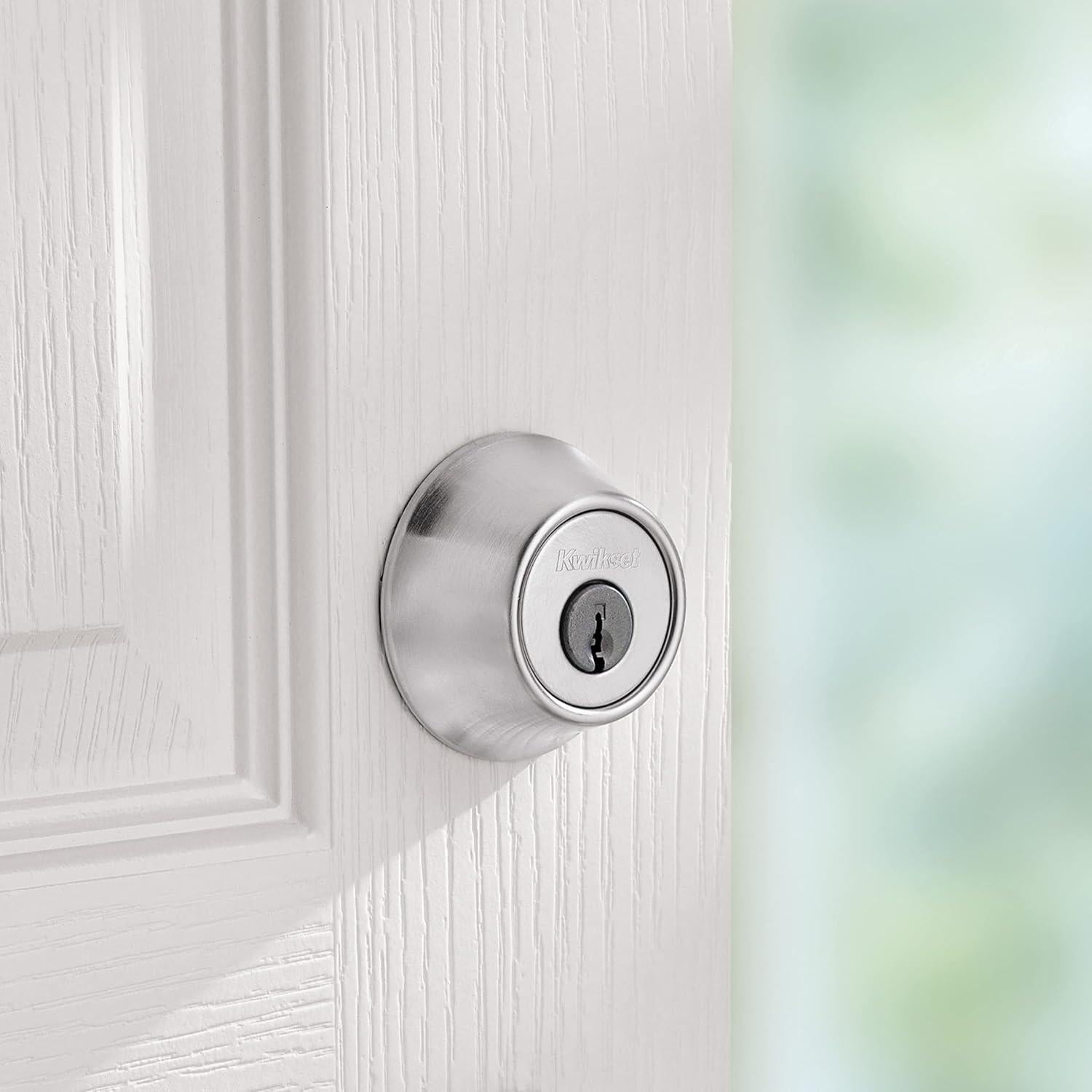 Cerradura de Pestillo Kwikset 660 Cromo Satinado Cilindro Simple