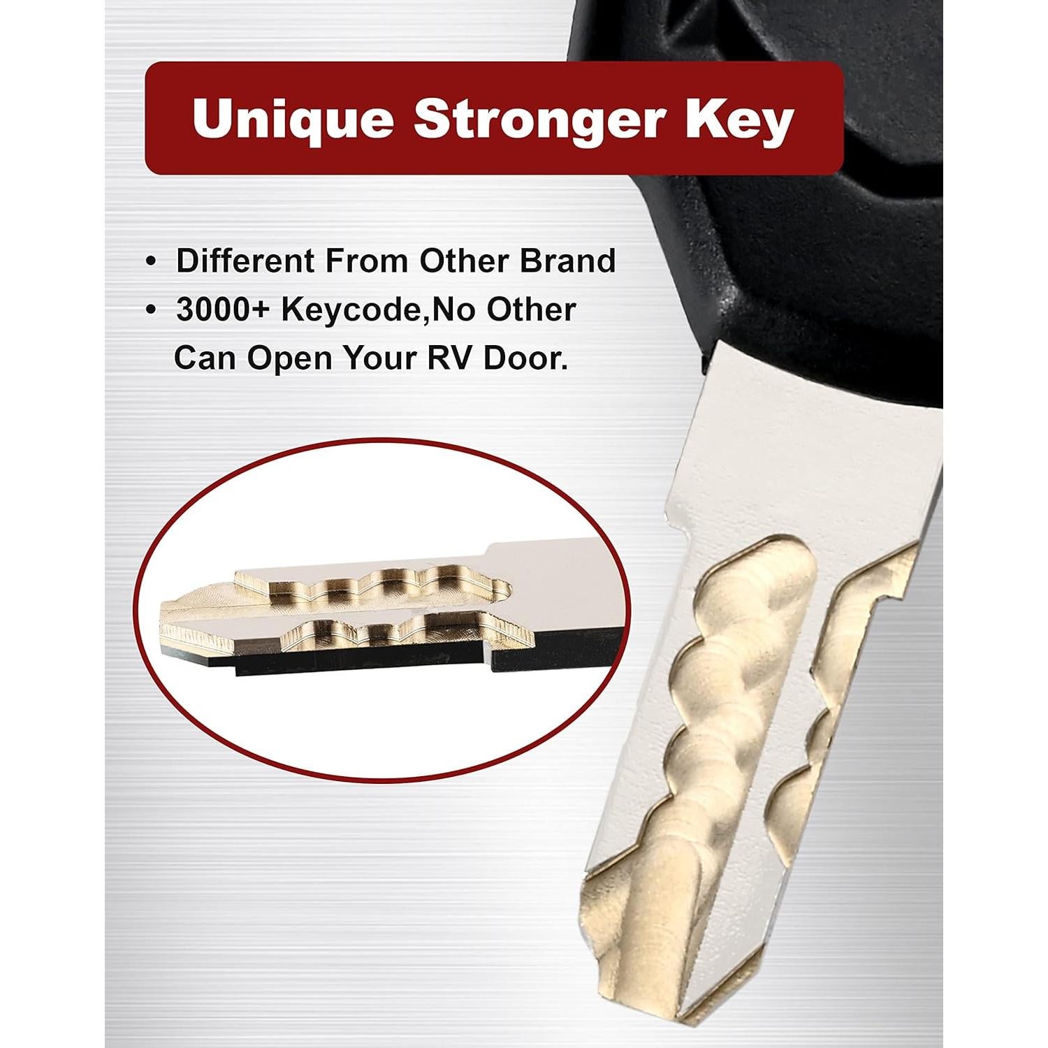 Cerradura de puerta camper Naissian cromo con 6 llaves iguales