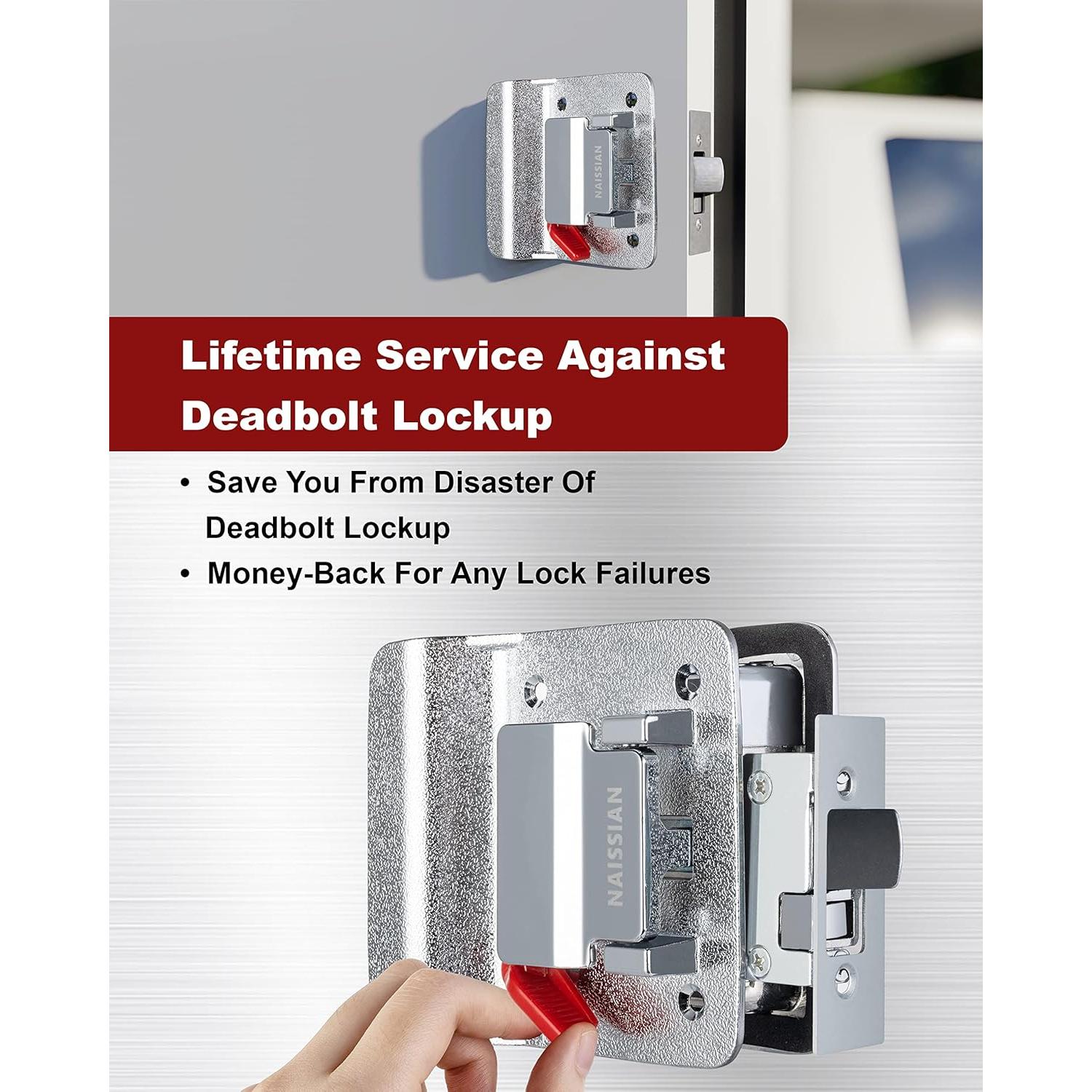 Cerradura de puerta camper Naissian cromo con 6 llaves iguales