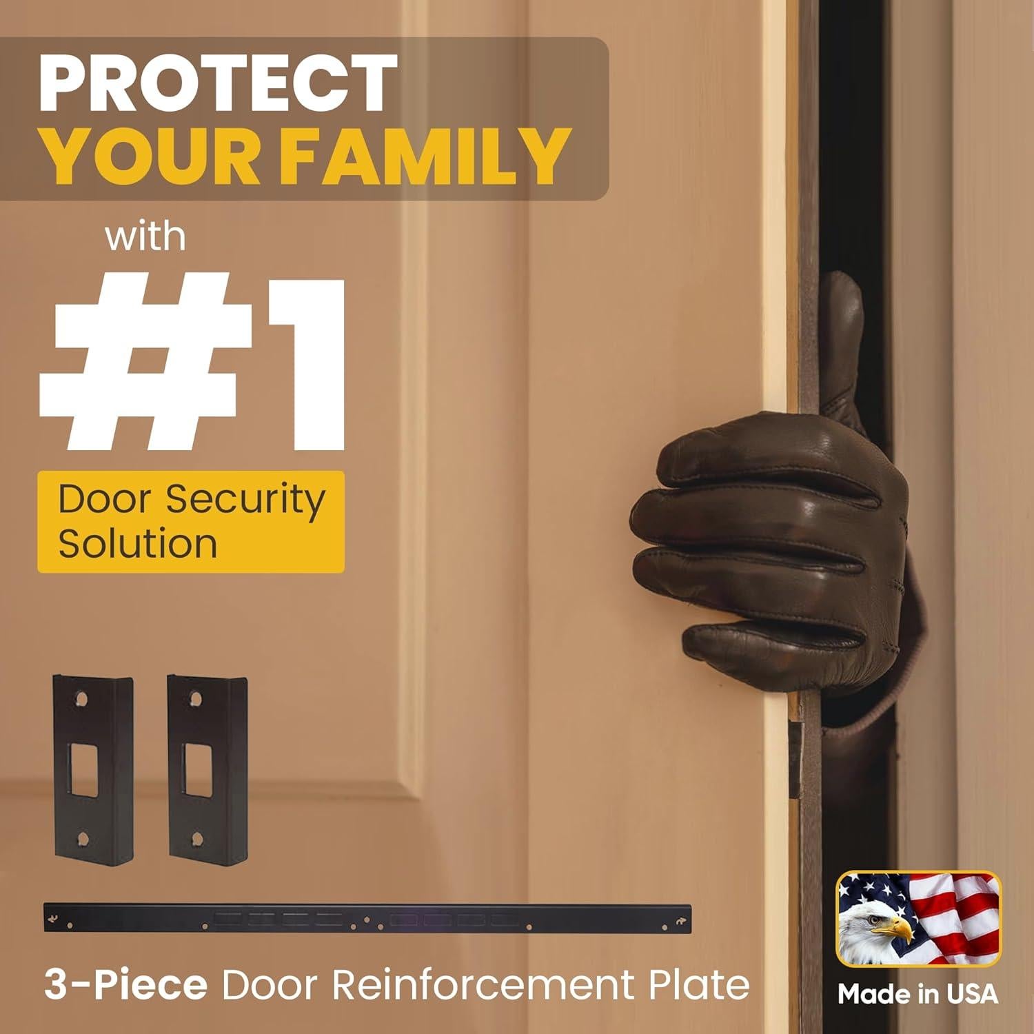 Armadura de Puerta Mini Armor Concepts - Kit de Seguridad 3 Piezas