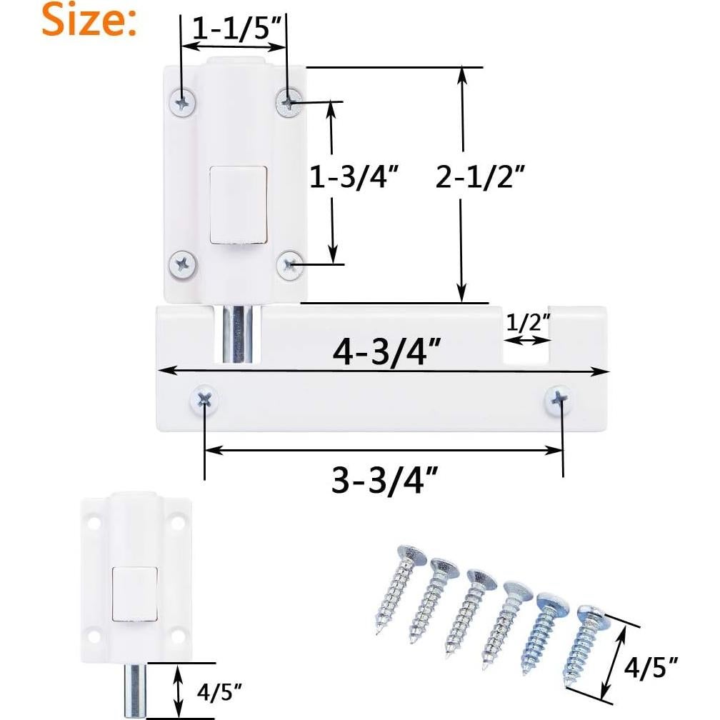 Cerradura de Seguridad para Puerta Corredera HauSun - A Prueba de Niños - Instalación Superior e Inferior