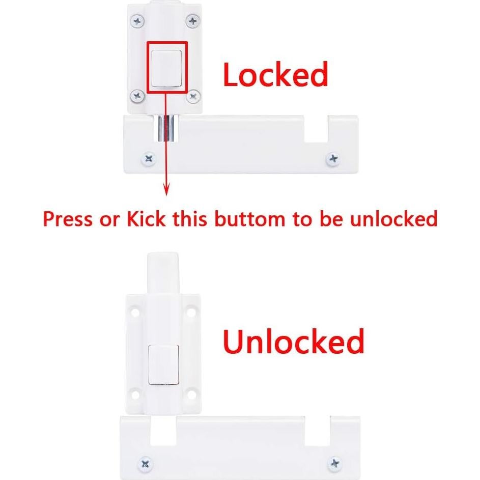 Cerradura de Seguridad para Puerta Corredera HauSun - A Prueba de Niños - Instalación Superior e Inferior