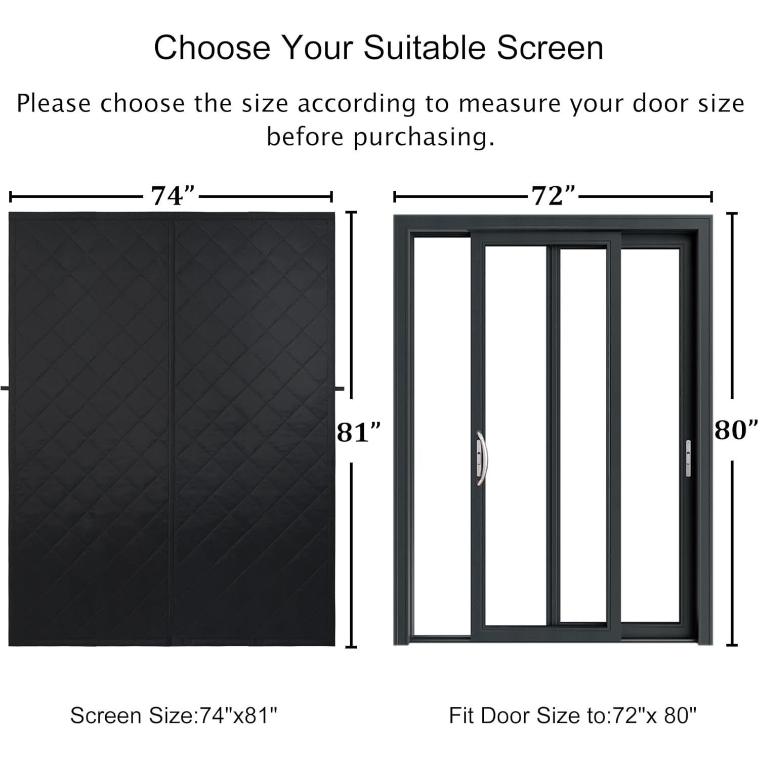 Cortina de Puerta Aislante Magnética Odocovo 182x203 cm Negra