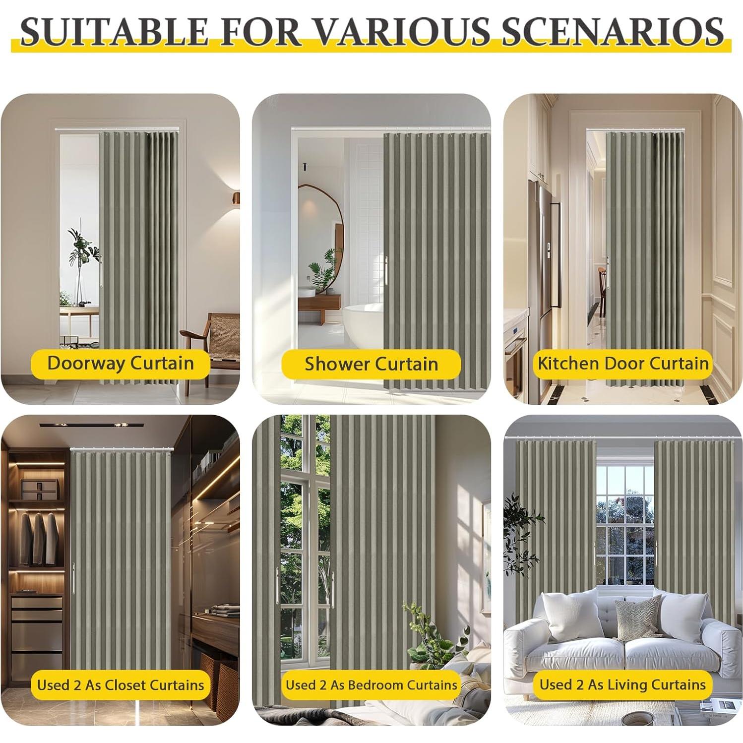 Cortina Magnética Plegable AJAZZ 100% Opaca Gris 107x198 cm