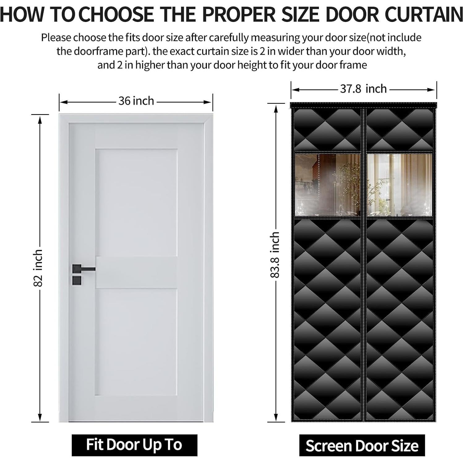 Cortina de Puerta Aislante Magnética Veanusiver 96x212cm Negra