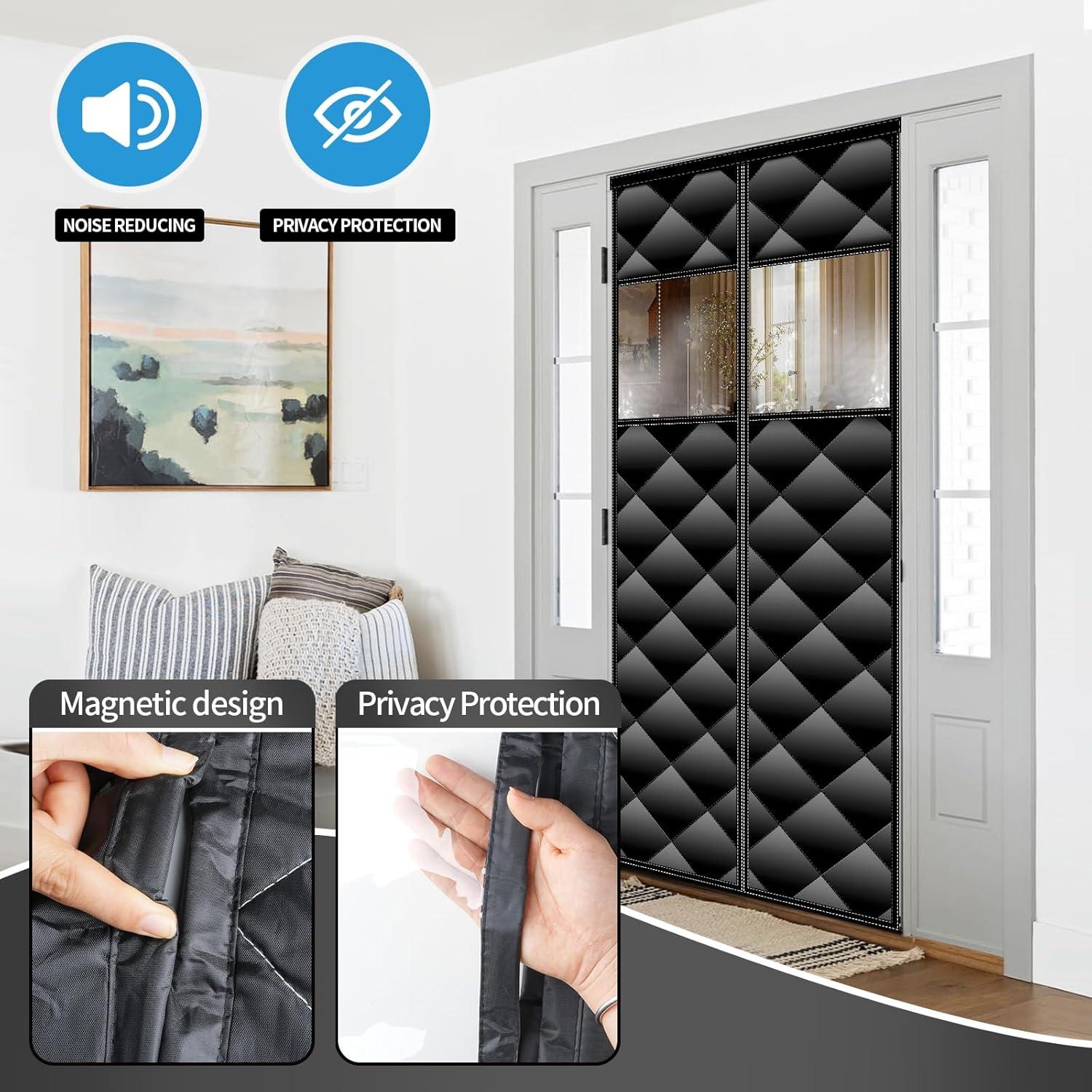 Cortina de Puerta Aislante Magnética Veanusiver 96x212cm Negra