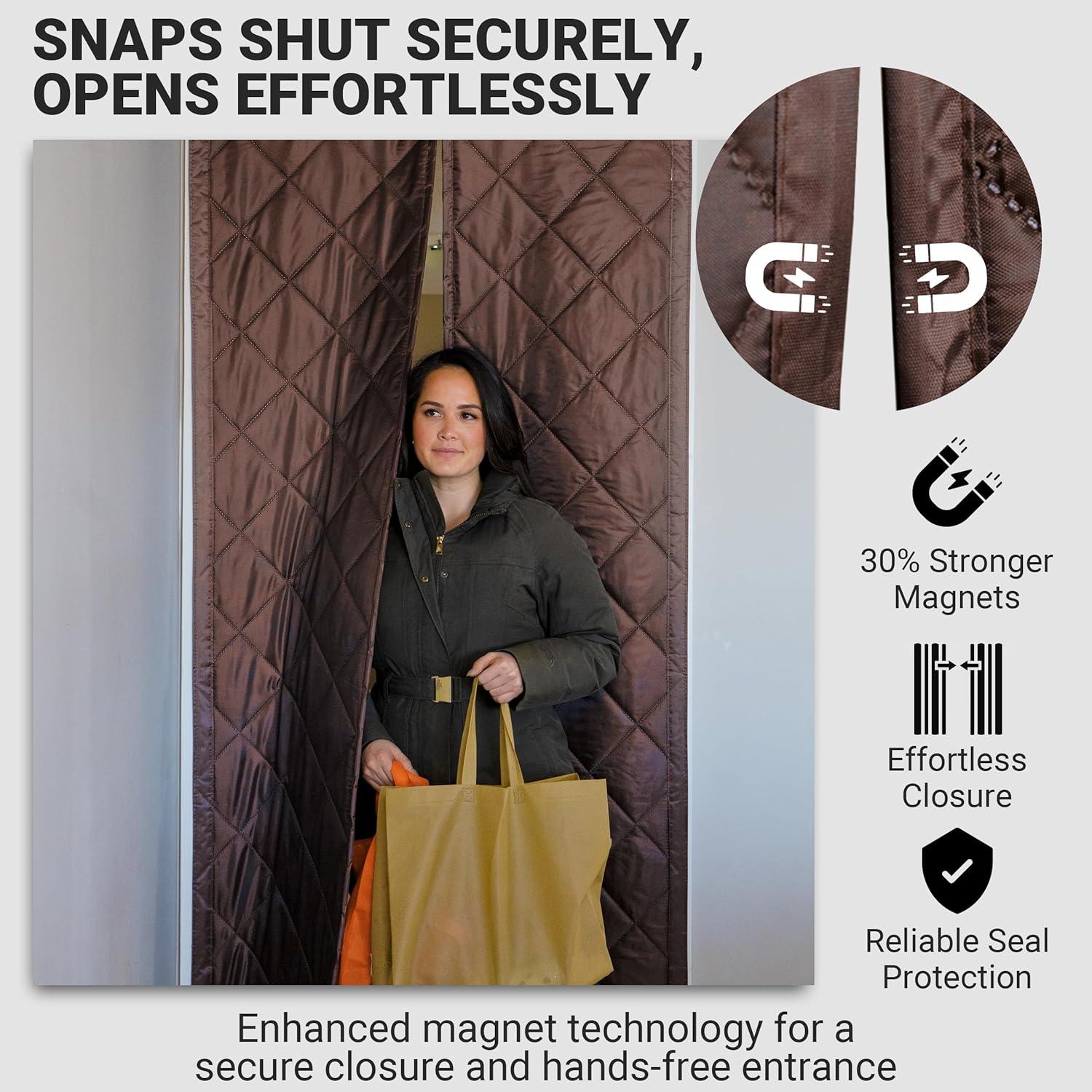 Cortina Térmica Aislante Magnética TemperDoor 38x80 cm Marrón