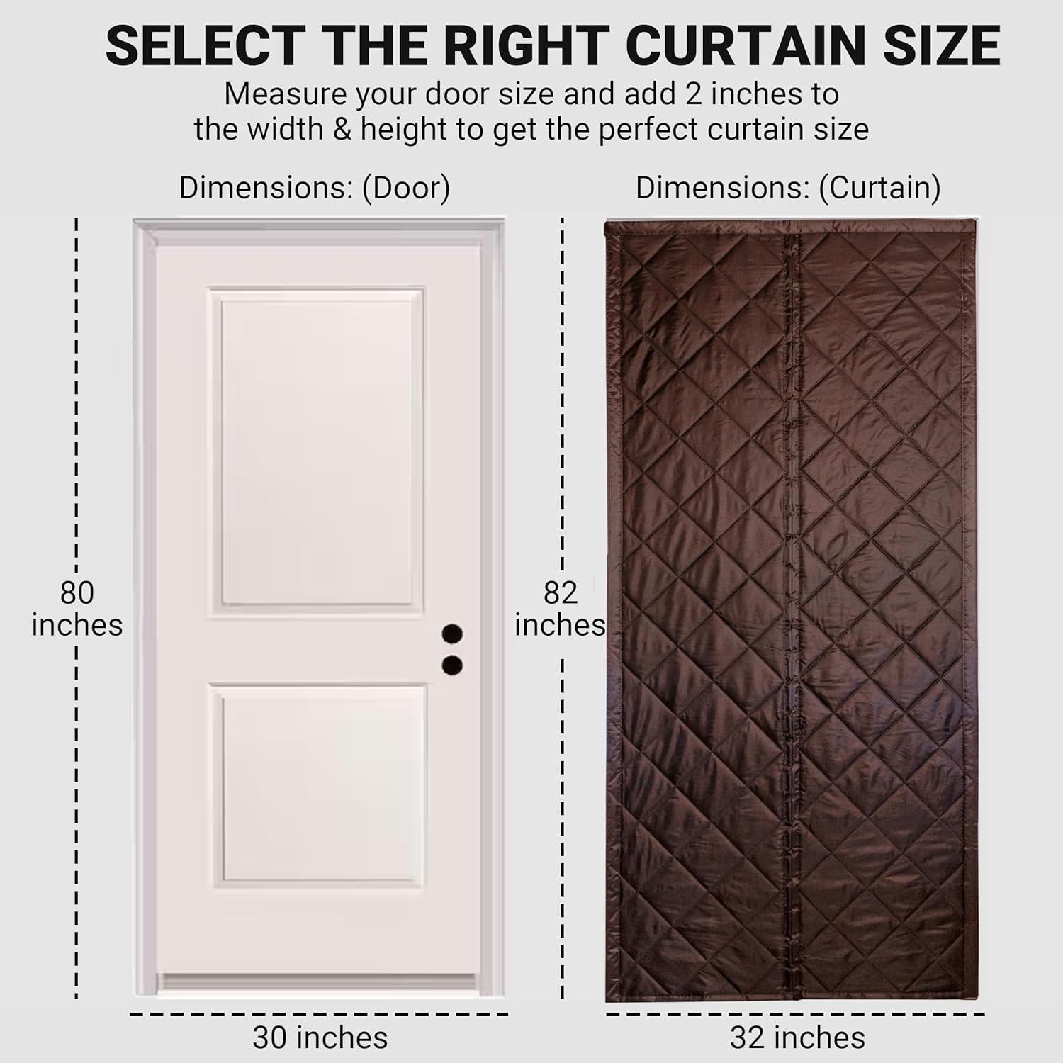 Cortina Térmica Aislante Magnética TemperDoor 38x80 cm Marrón