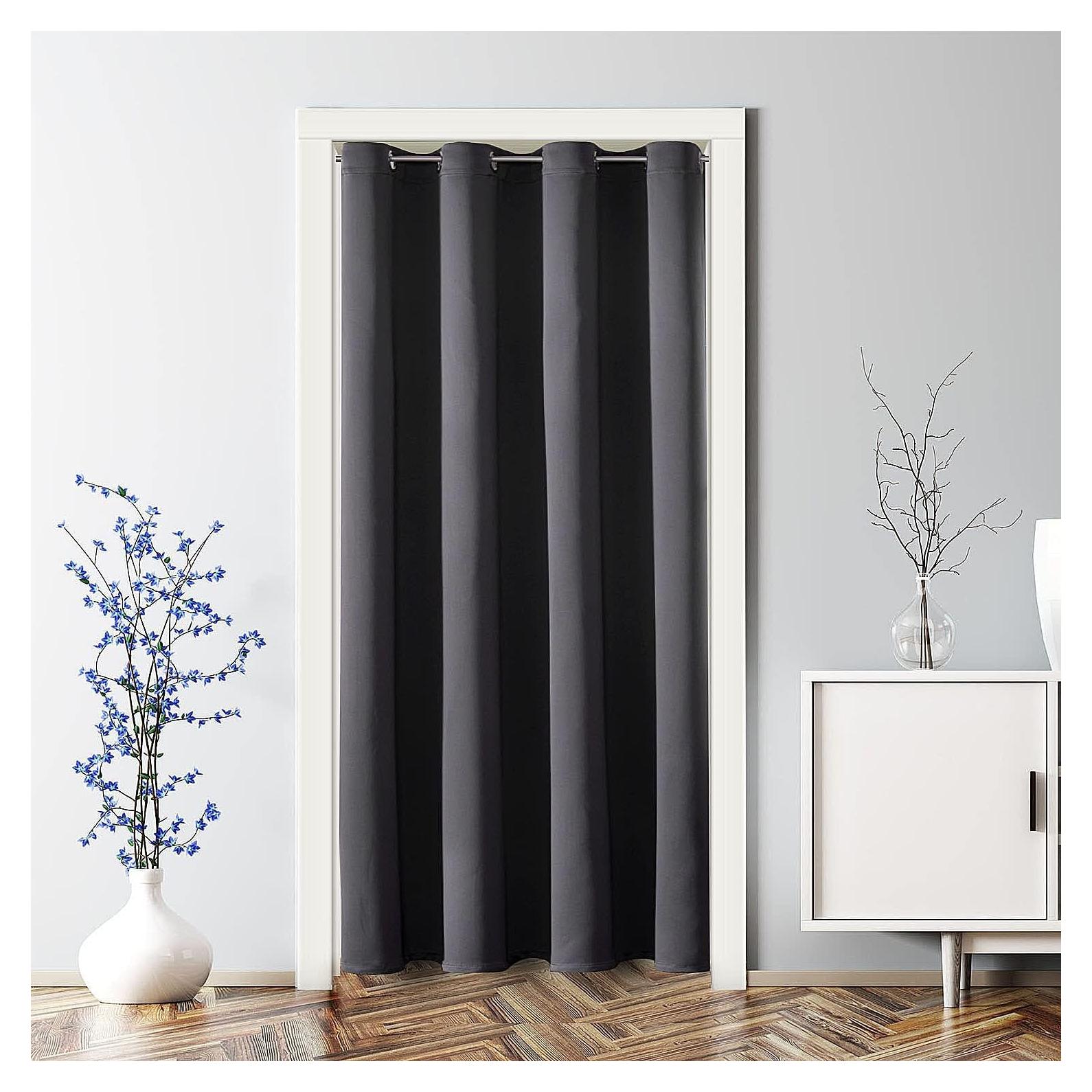 Cortina Blackout ChrisDowa 86x203 cm Gris Oscuro Aislante