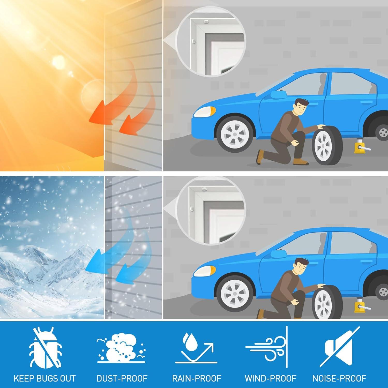 Sello de Puerta de Garaje HOMWMPA 34FT Blanco Impermeable