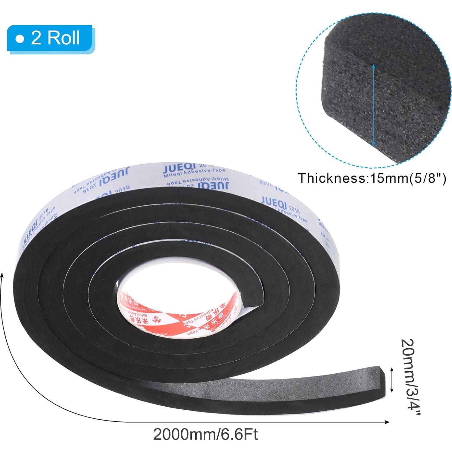 Cinta de Espuma Aislante PATIKIL 2m x 19mm Negro EVA