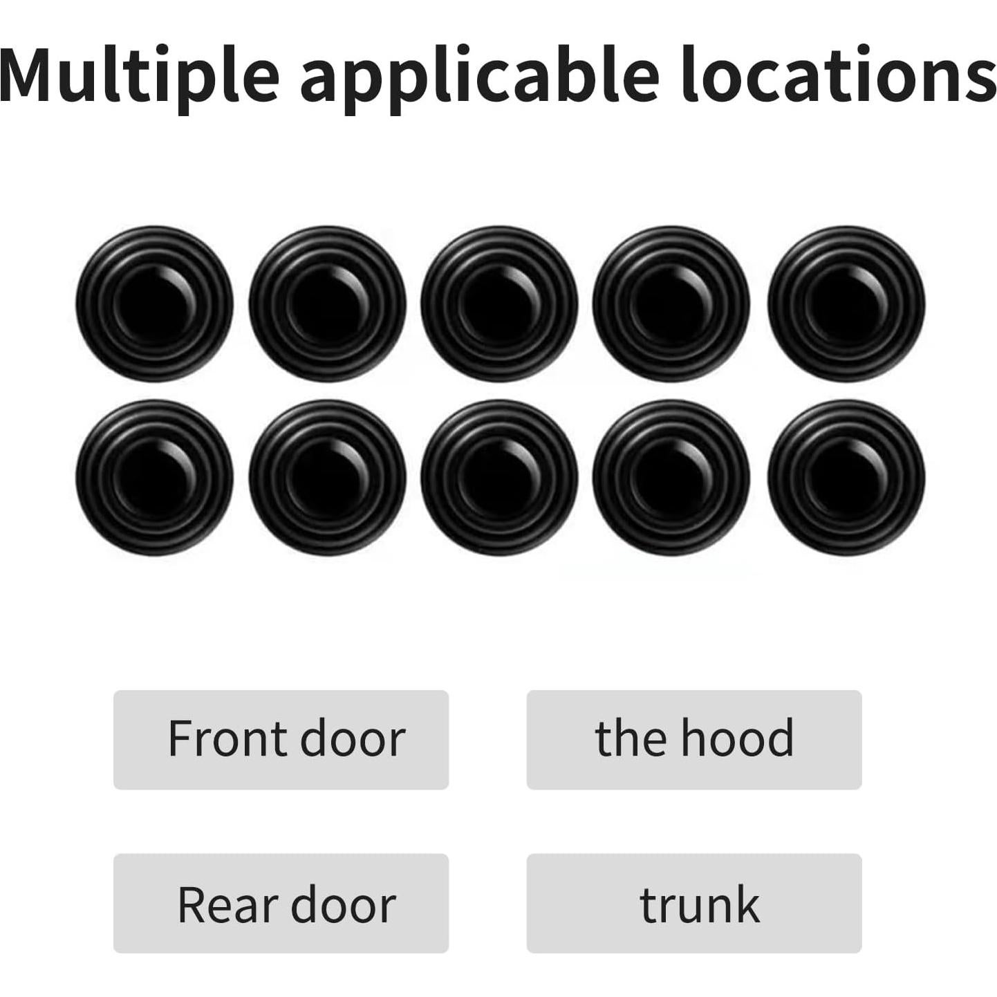 20 Amortiguadores de Puerta Jitrendo Aislantes Autoadhesivos Negro