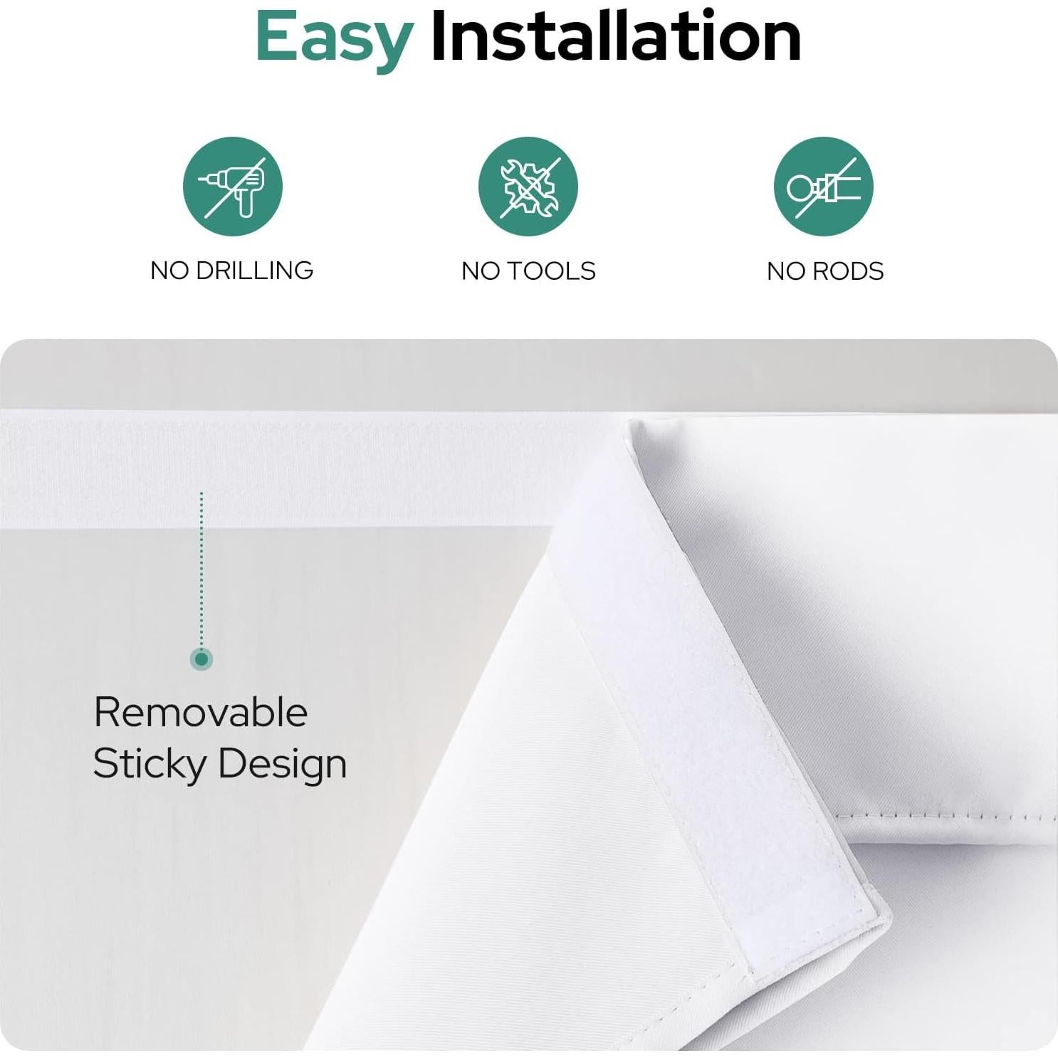 Cortina de Puerta Francesa Opaca HOMEIDEAS 66x101cm Blanca