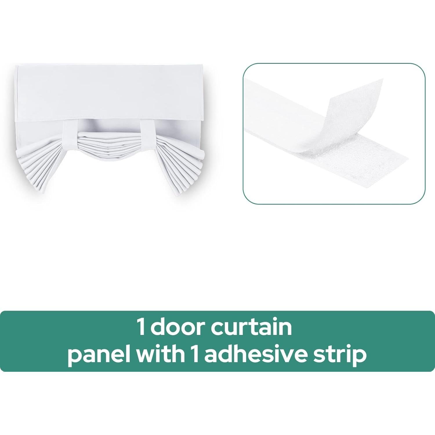 Cortina de Puerta Francesa Opaca HOMEIDEAS 66x101cm Blanca