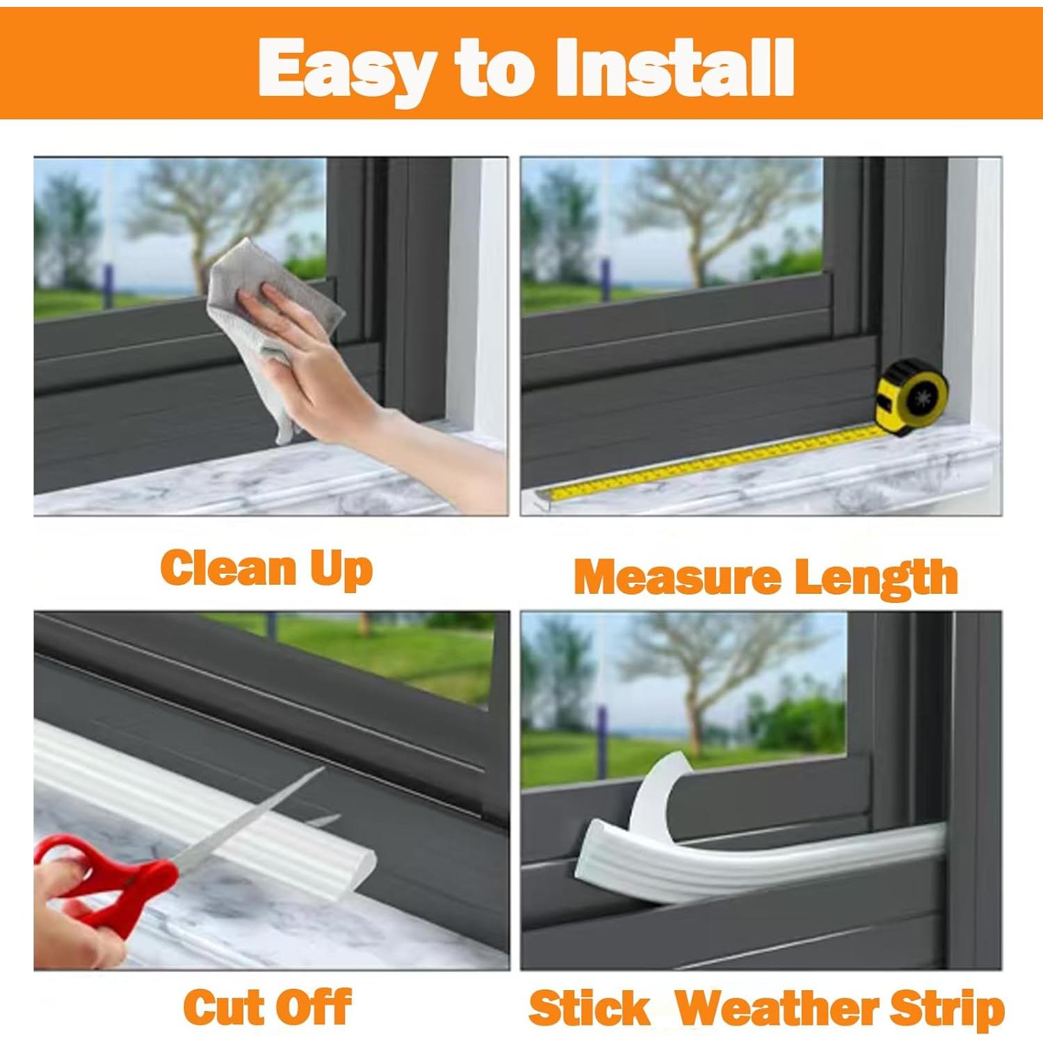 Tira de Aislamiento Jywtleey 9.8 Pies Blanco para Ventanas y Puertas